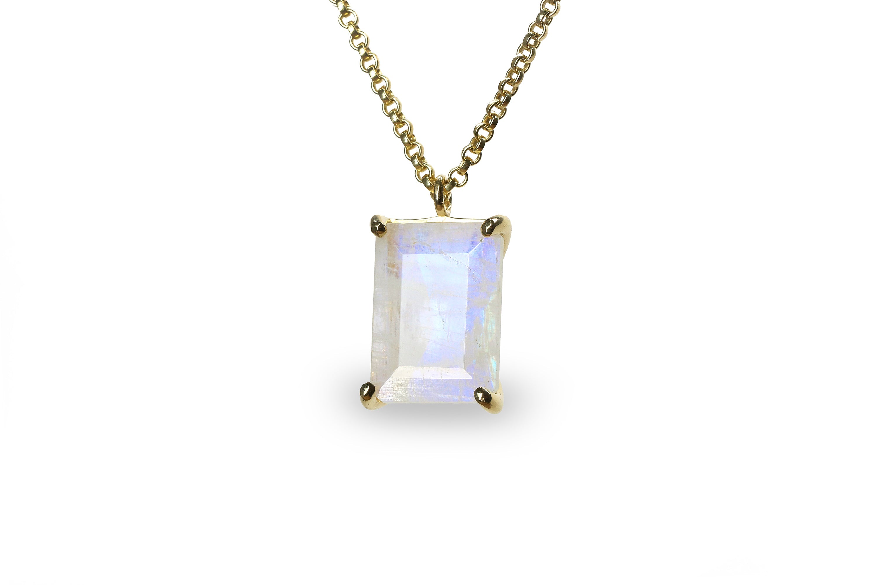 Flattering Moonstone Necklace in Gold necklaces Anemone Jewelry