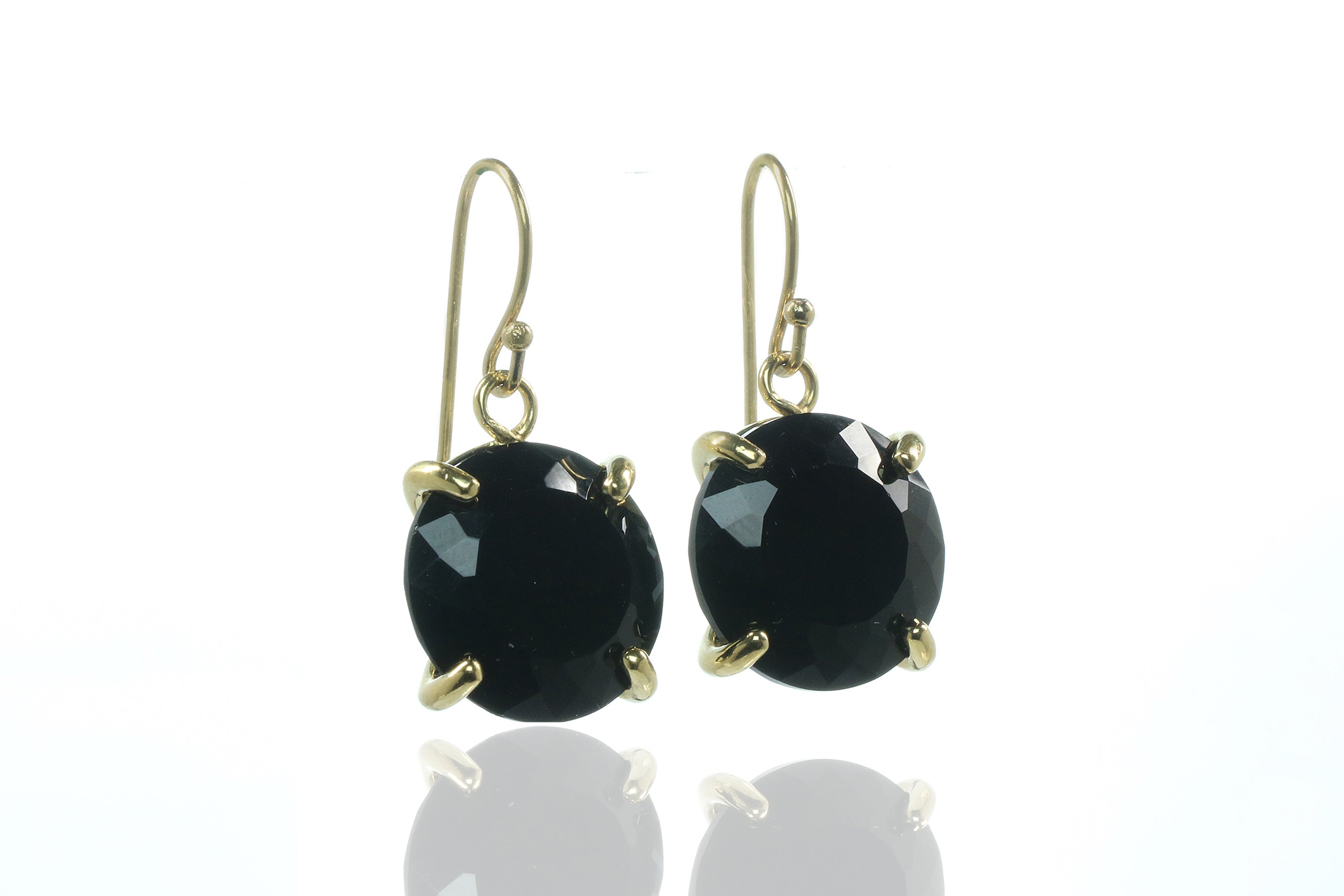 Dangling Black Onyx Gold Earrings Earrings Anemone Jewelry