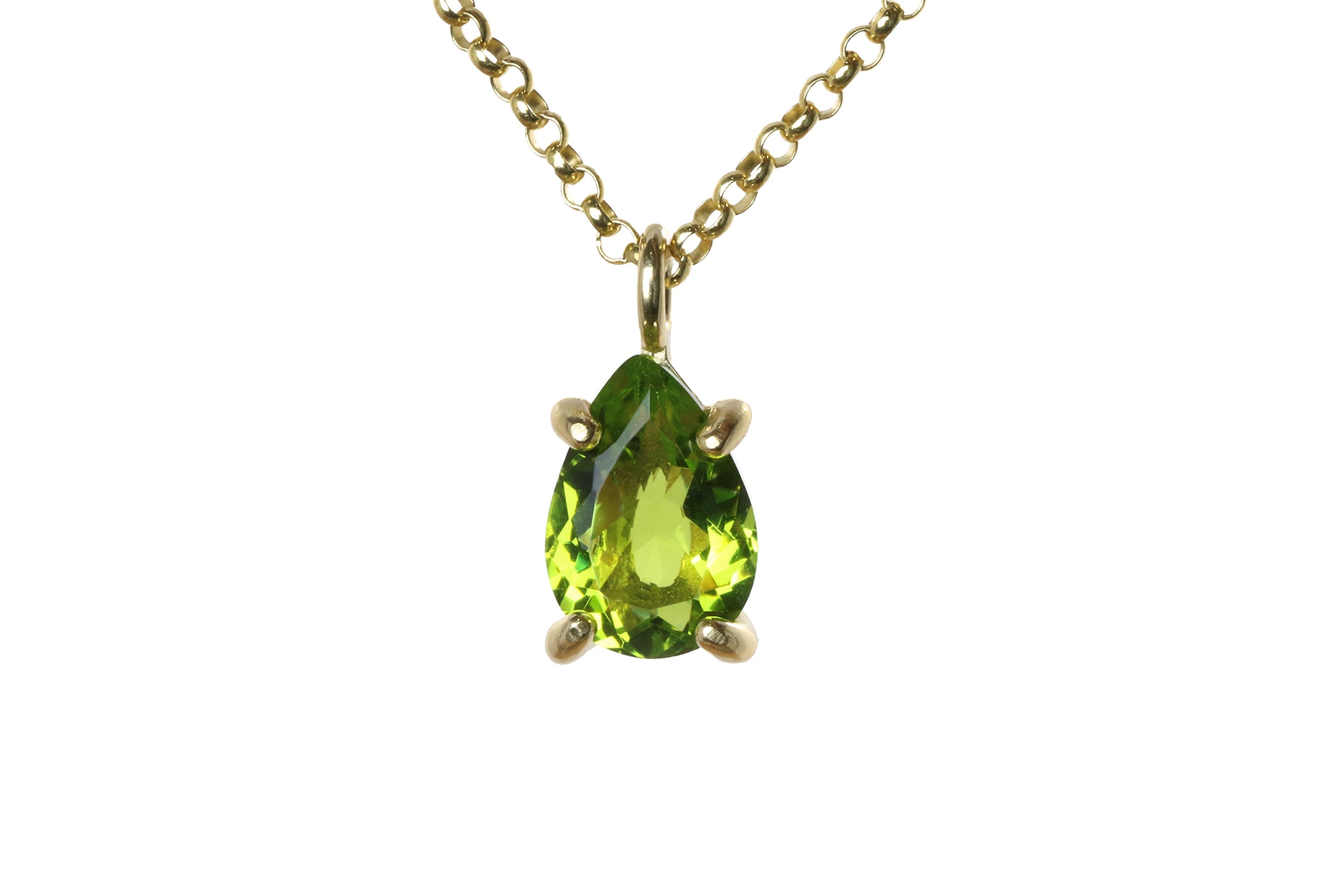 Flattering Peridot Necklace in Sterling Silver necklaces Anemone Unique