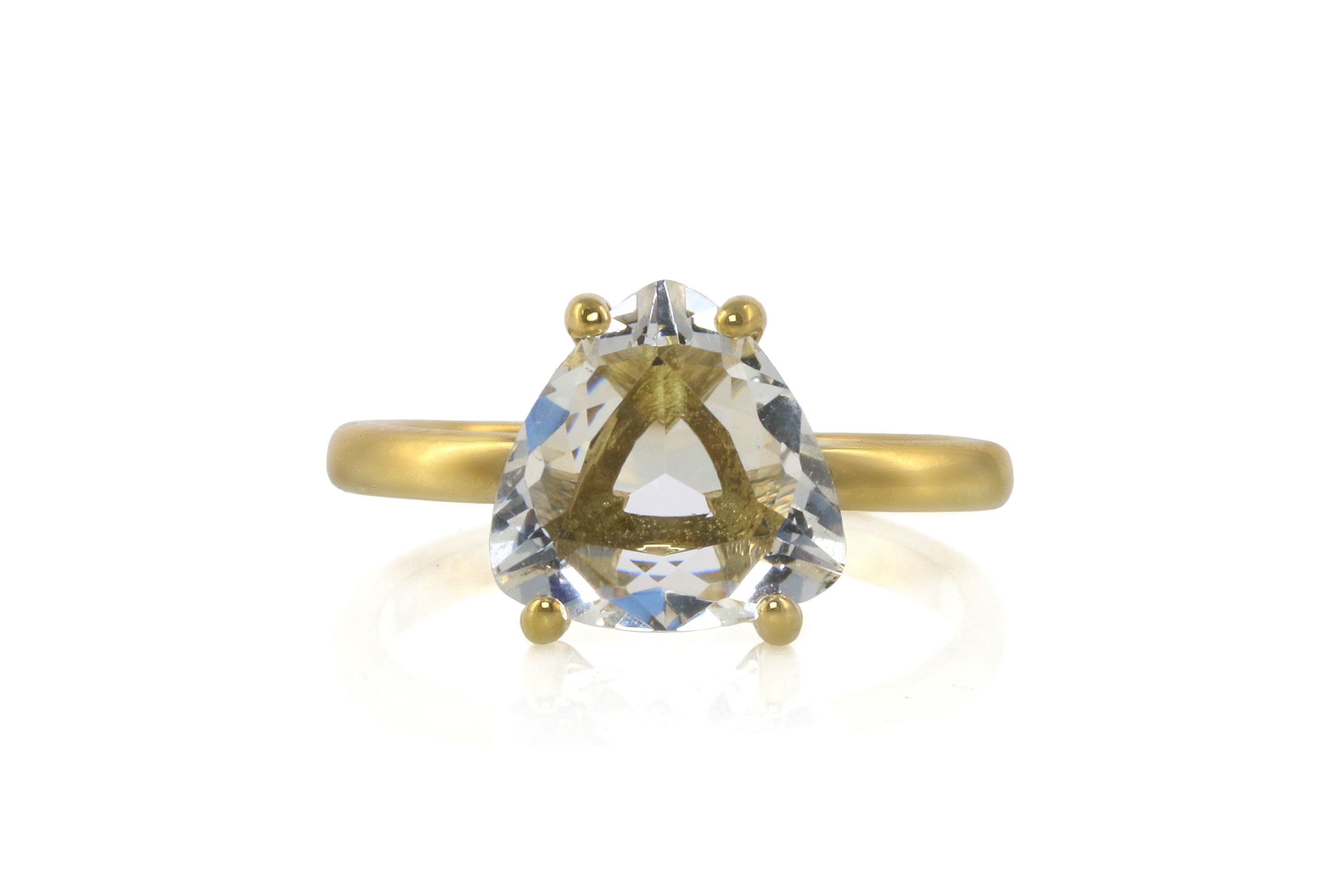 Trillion Quartz Ring in Gold Rings Anemone Unique