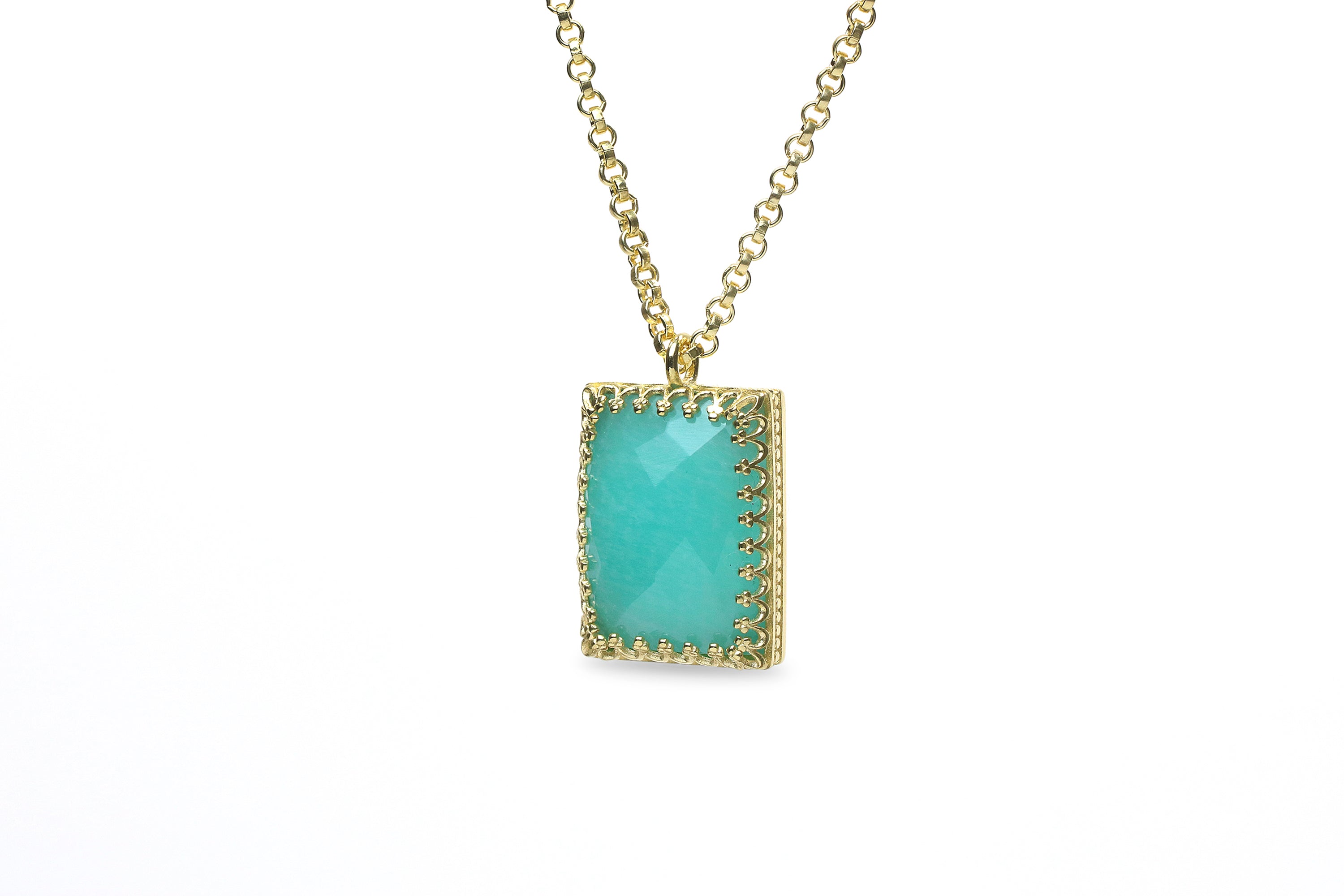 Adorable Amazonite Necklace in 14k Gold necklaces Anemone Jewelry