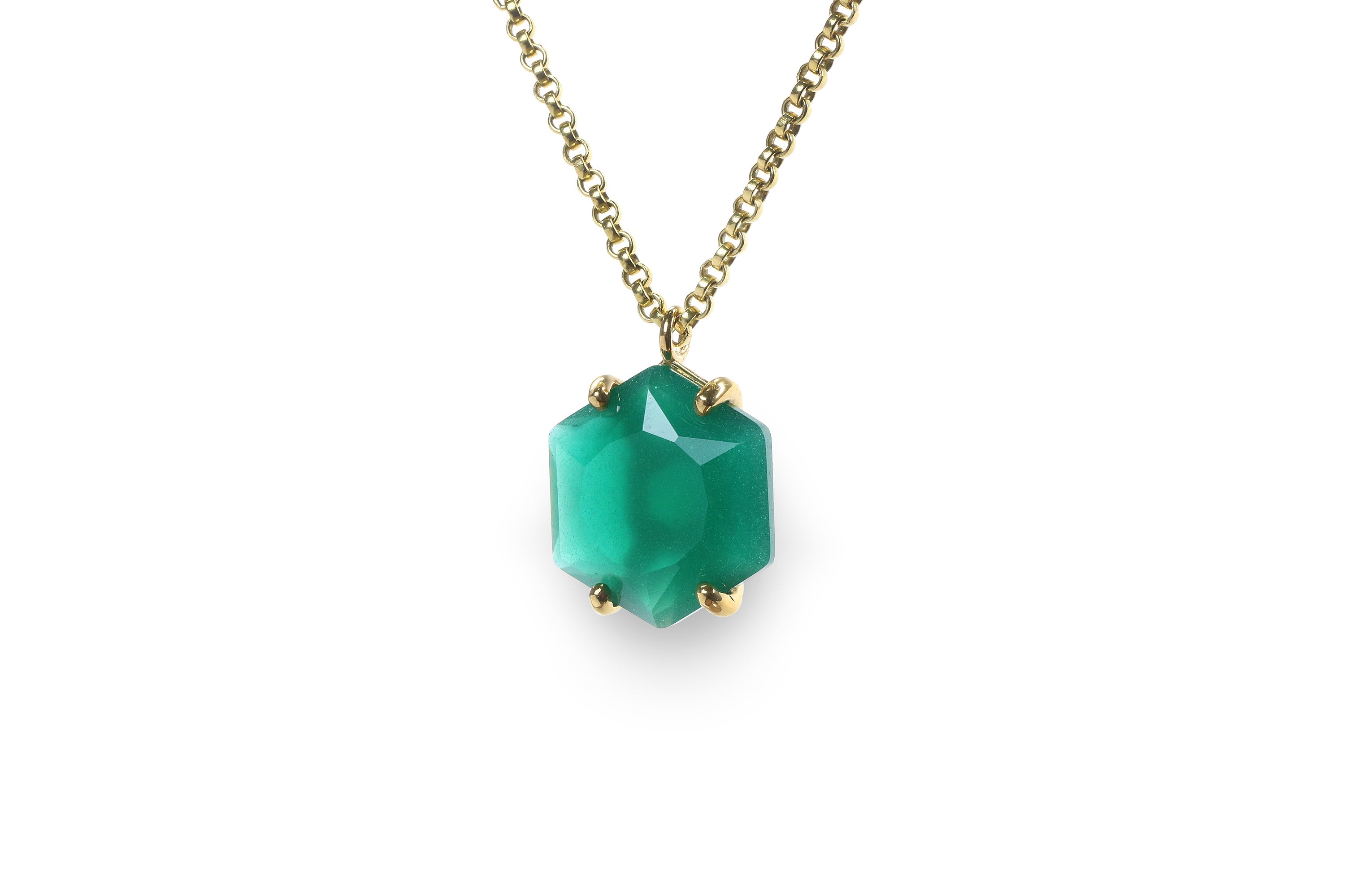 Striking Green Onyx 14k Gold Filled Necklace necklaces Anemone Jewelry