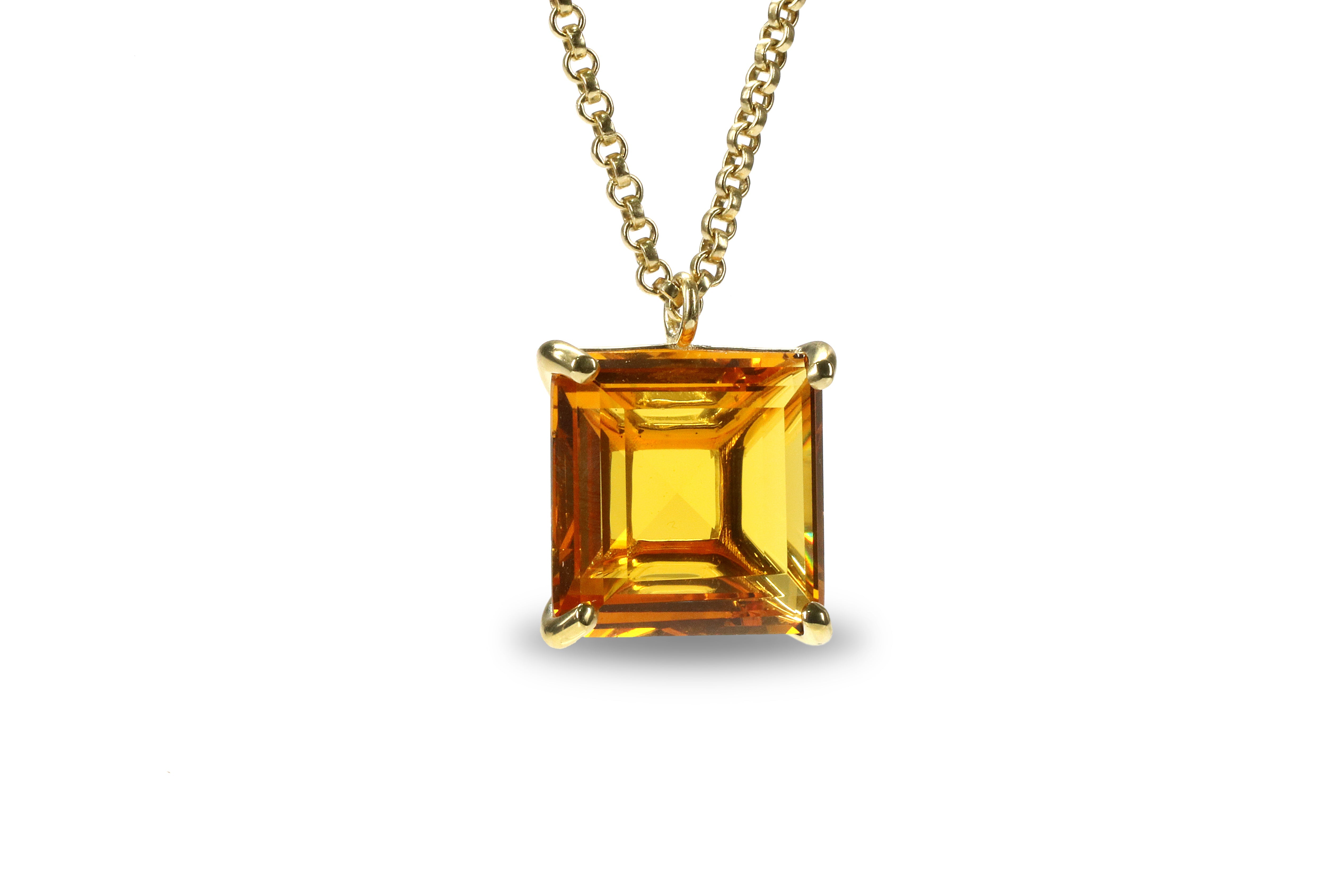 Brilliant November Birthstone Citrine Pendant Necklace necklaces Anemone Jewelry