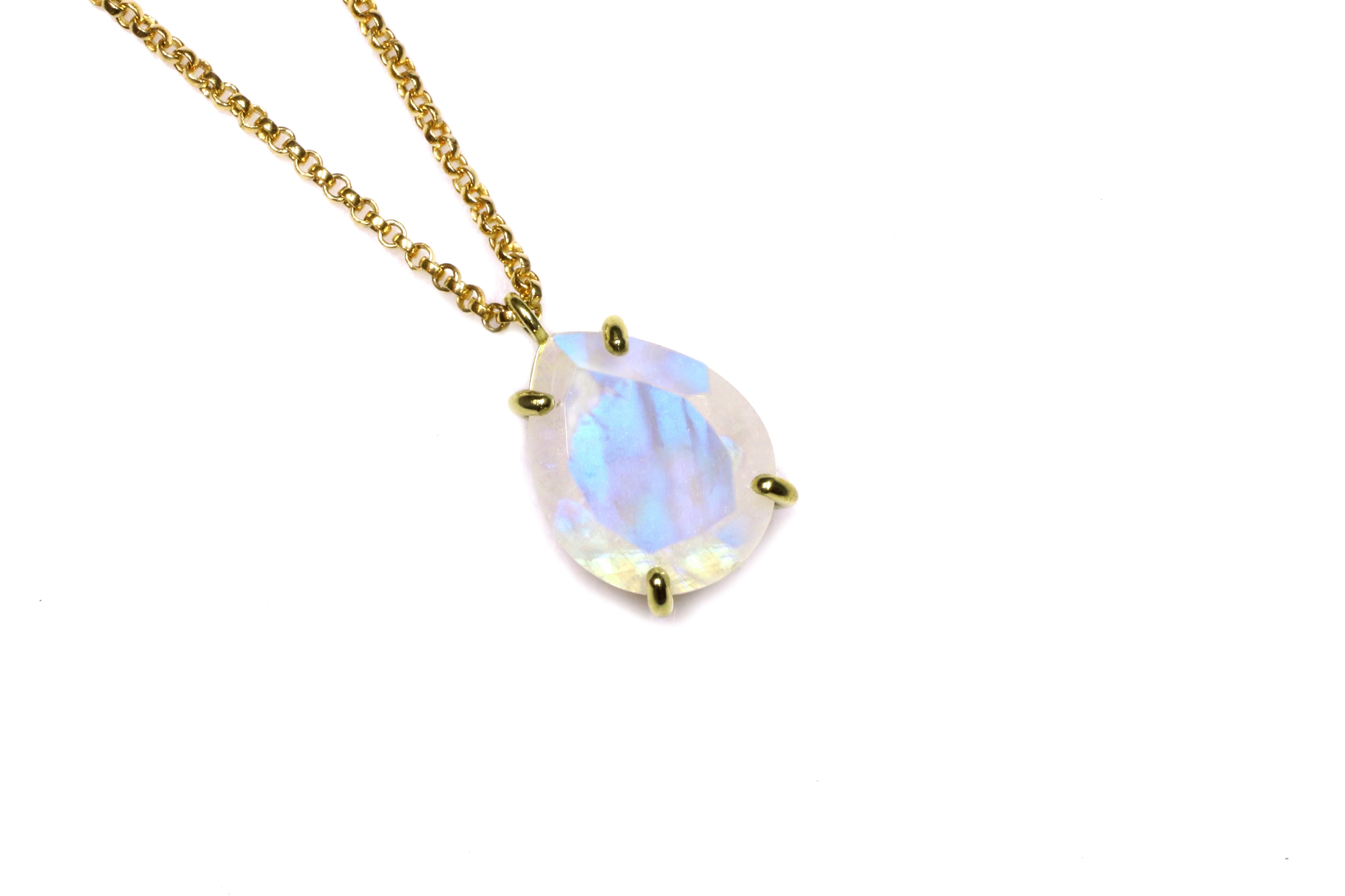 Teardrop Pendant Natural Moonstone Necklace for Women necklaces Anemone Jewelry
