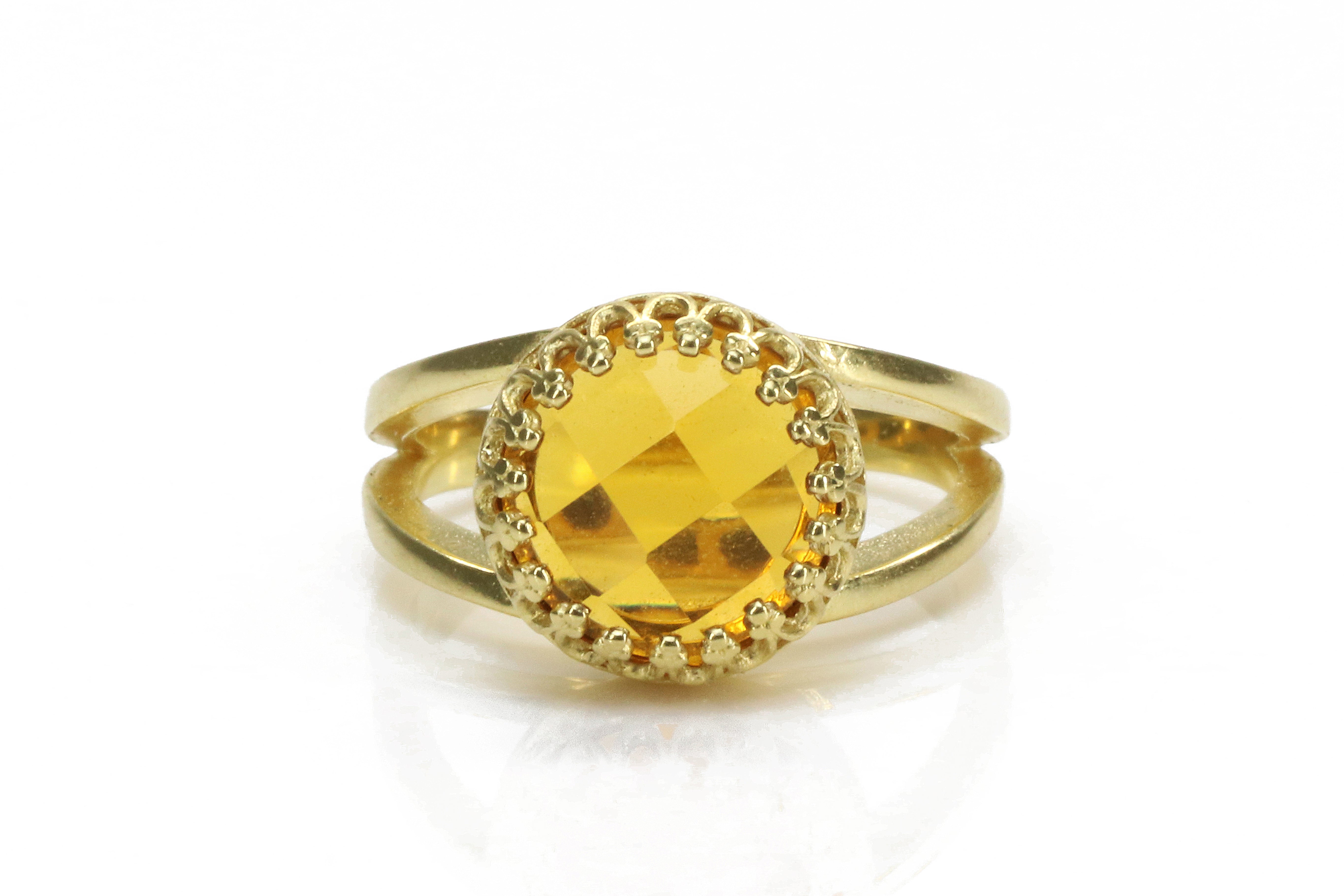 Natural Citrine Gold Ring Rings Anemone Jewelry