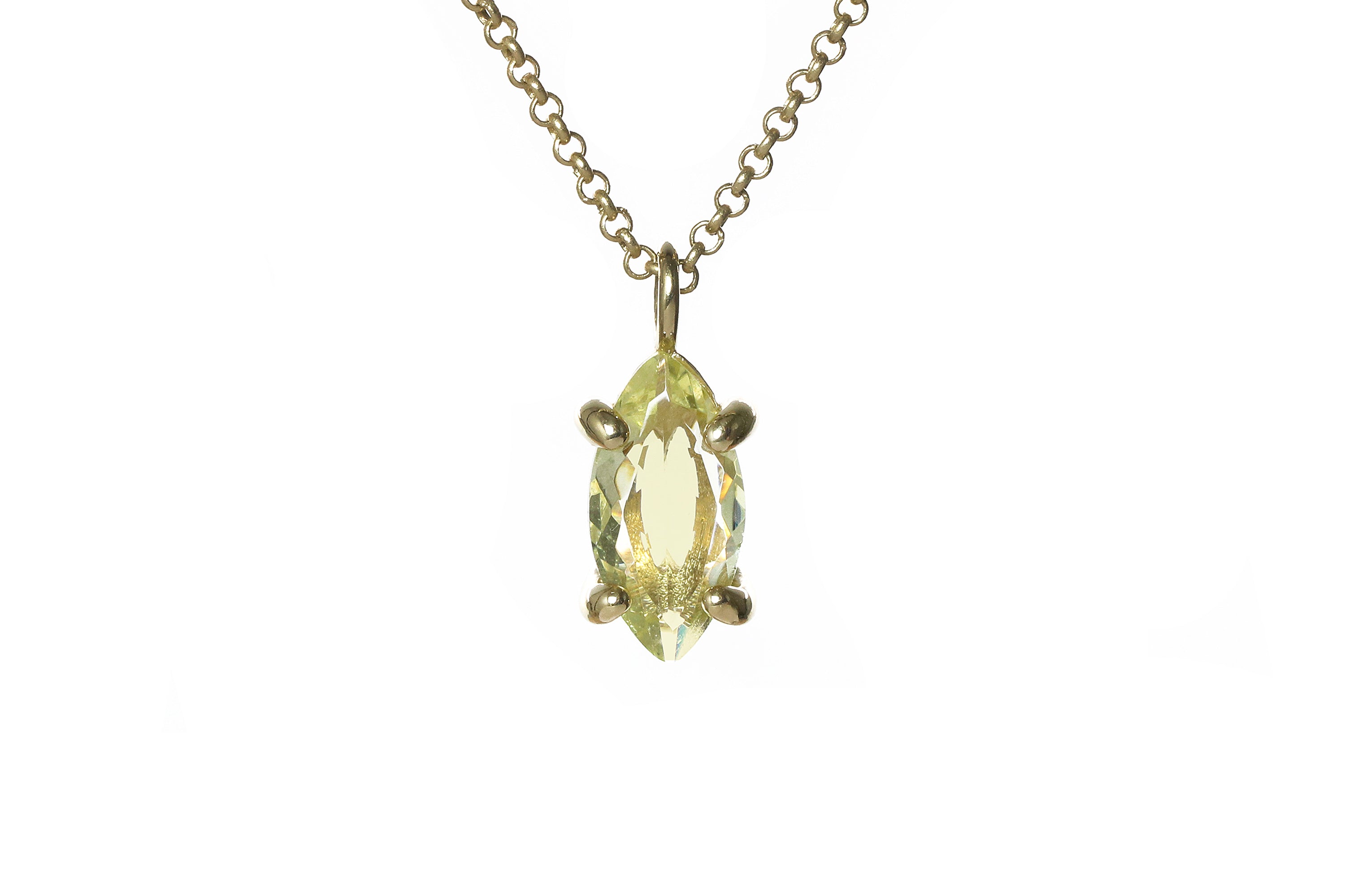 Simple Dainty Lemon Quartz Gold Necklace necklaces Anemone Unique