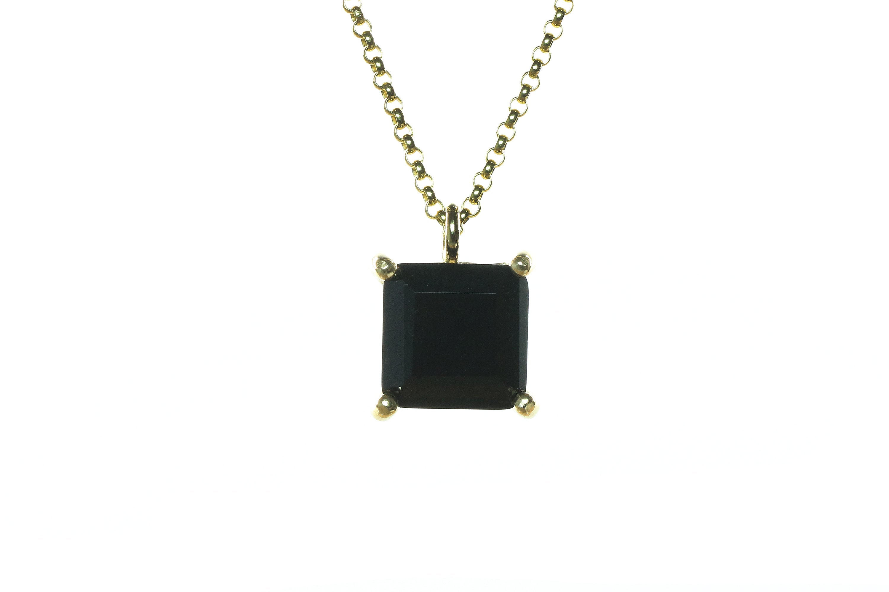 Bold Black Onyx Gold Necklace necklaces Anemone Unique