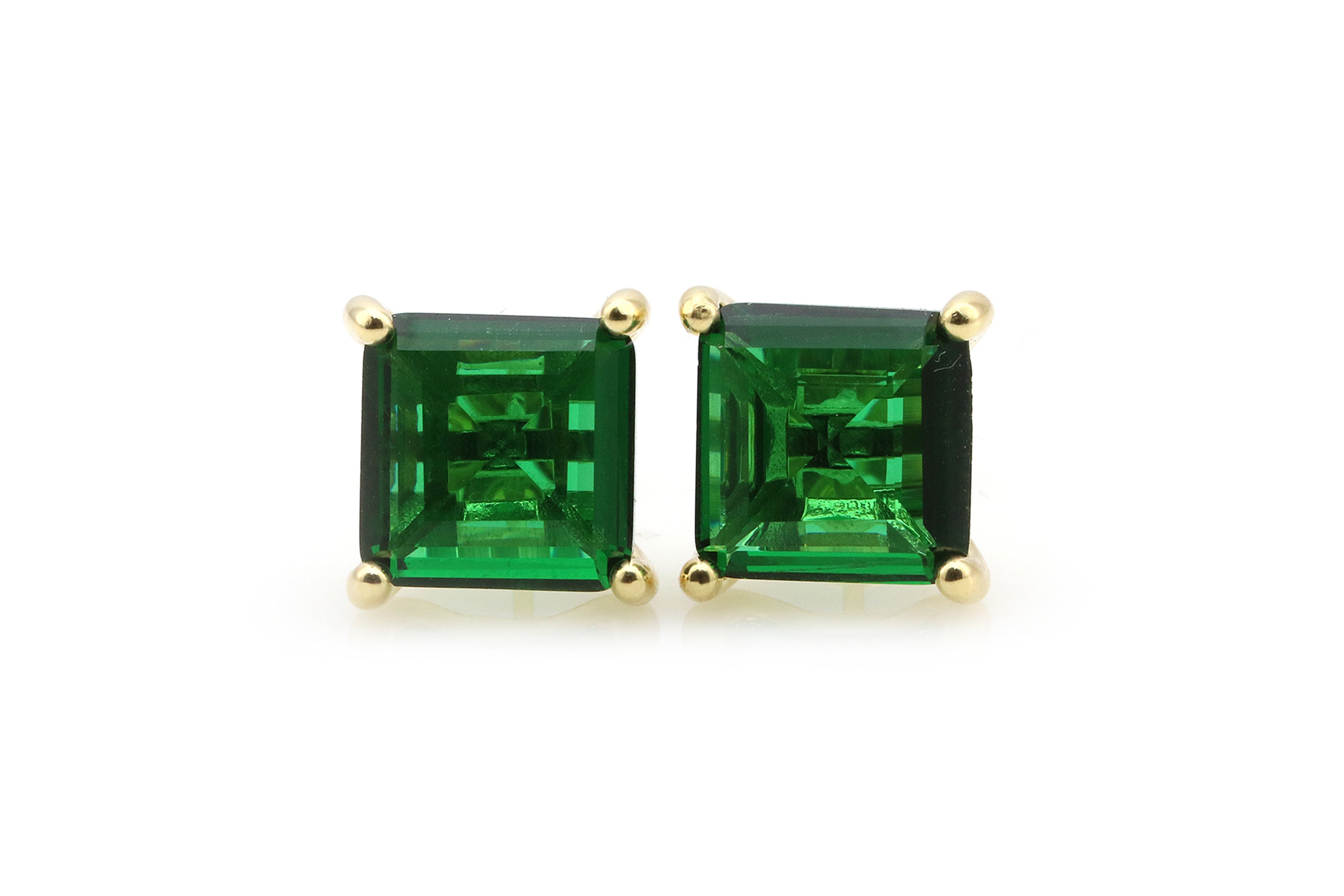 Vibrant Emerald Gold Earrings Earrings Anemone Unique