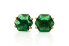 Modern Gold Emerald Stud Earrings Earrings Anemone Unique