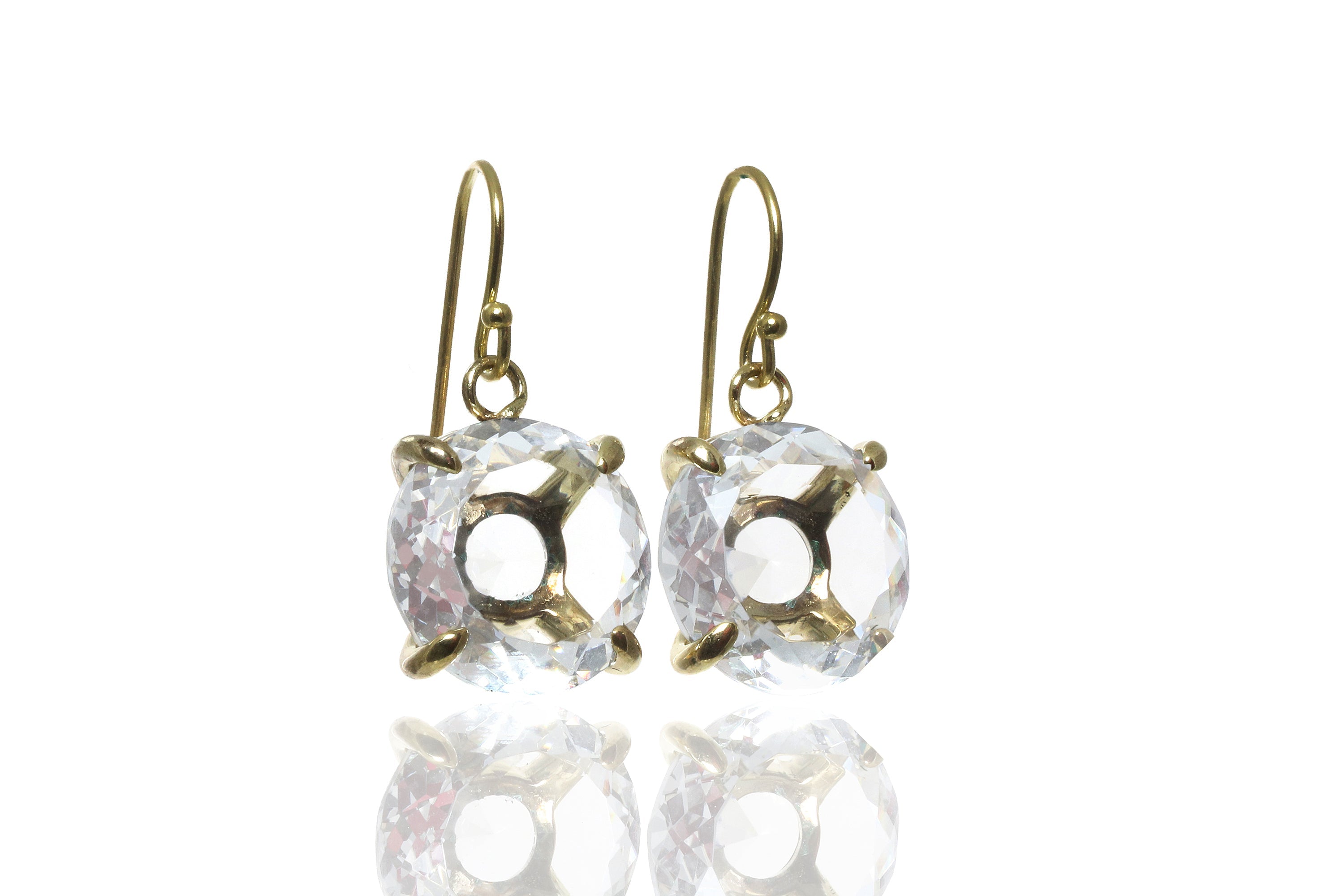 Simple Quartz Crystal Gold Filled Earrings Earrings Anemone Jewelry