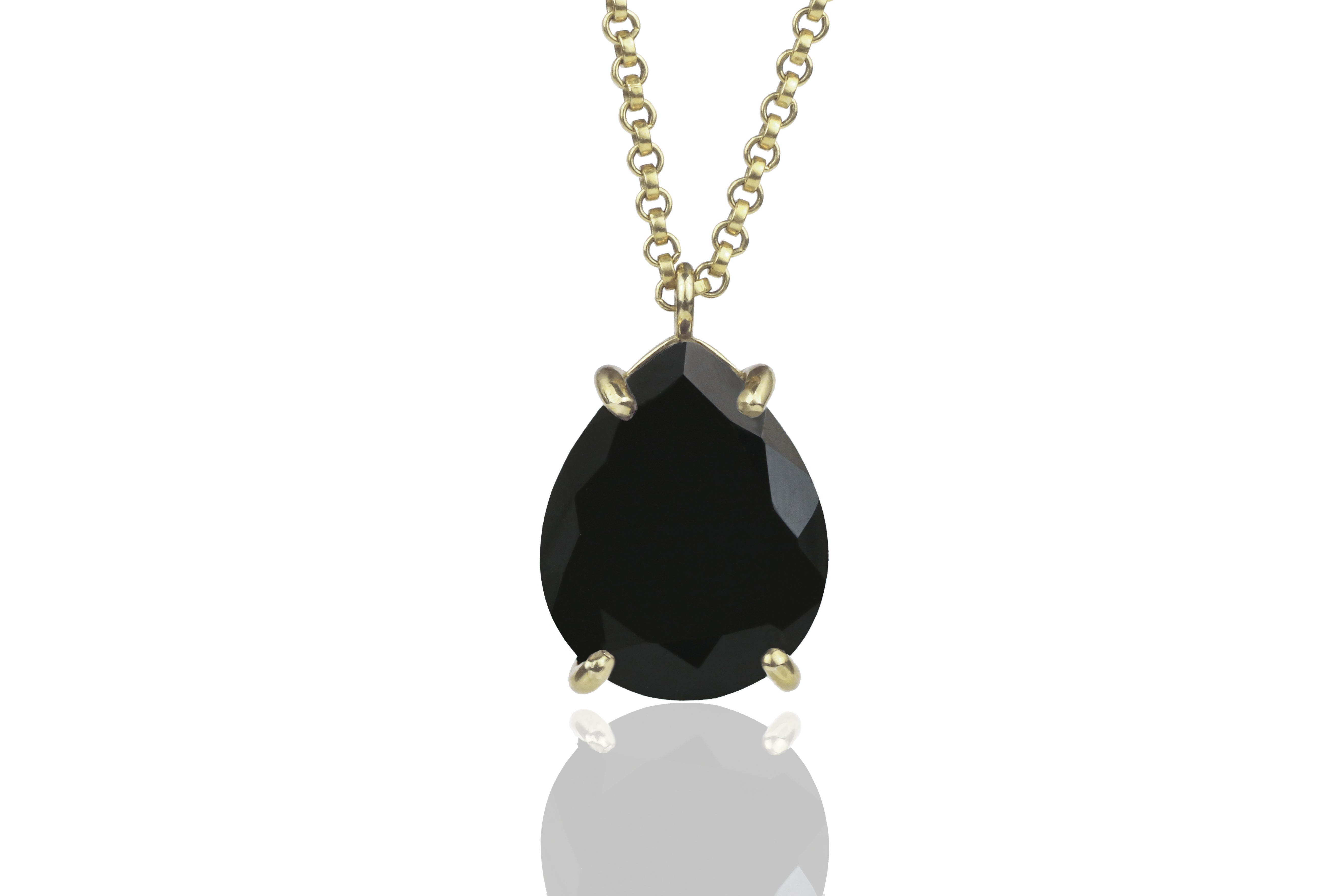 Black Onyx 14k Gold Necklace necklaces Anemone Jewelry