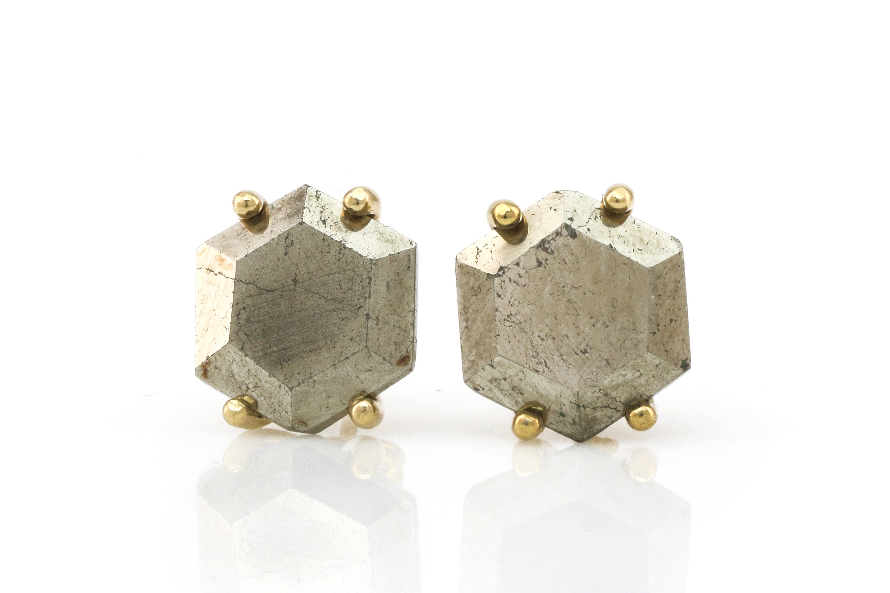 Alluring Iron Pyrite Gold Earrings Earrings Anemone Unique