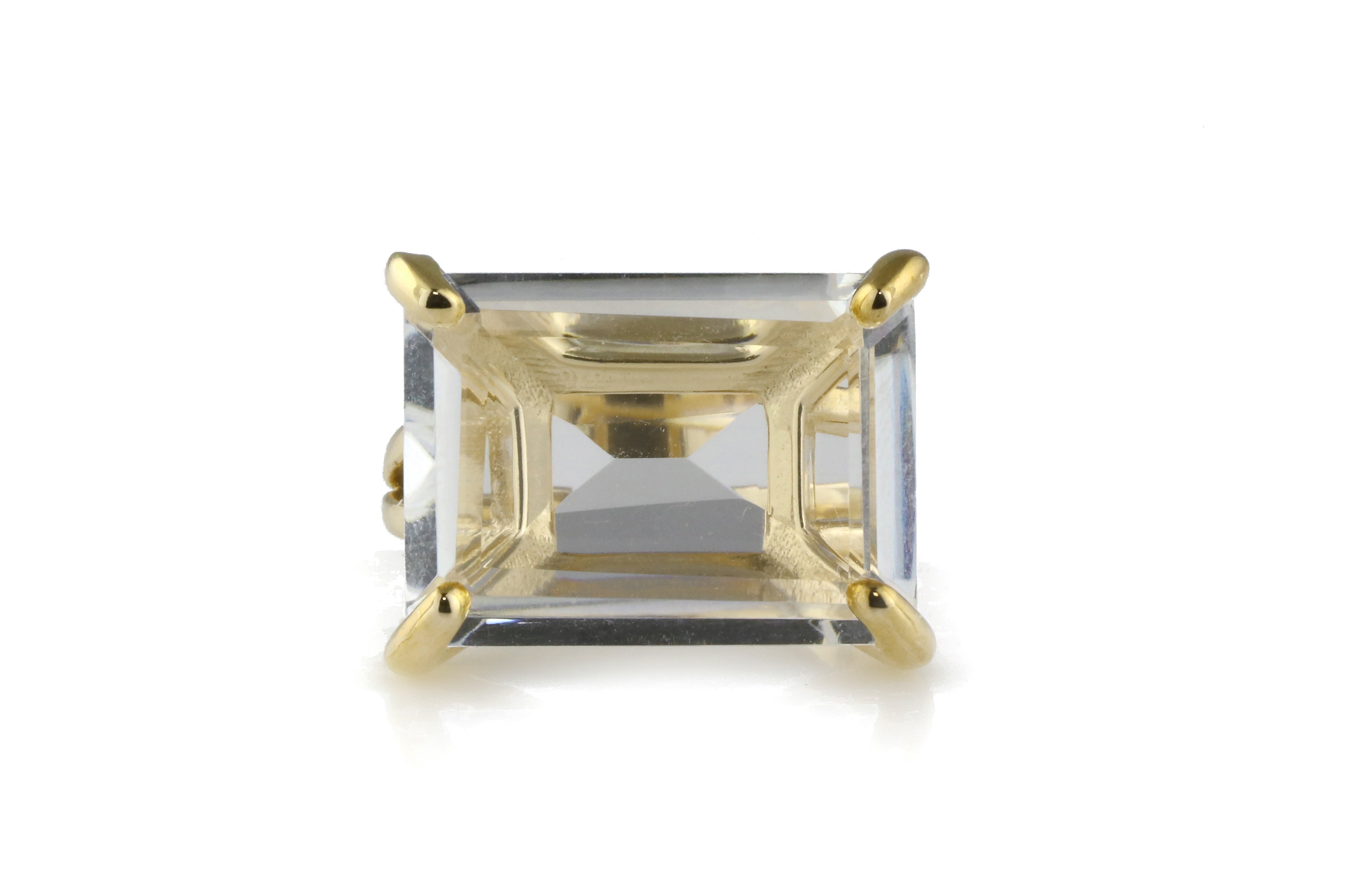 Clear Quartz Ring with 14k Gold-filled Ring Band Rings Anemone Jewelry