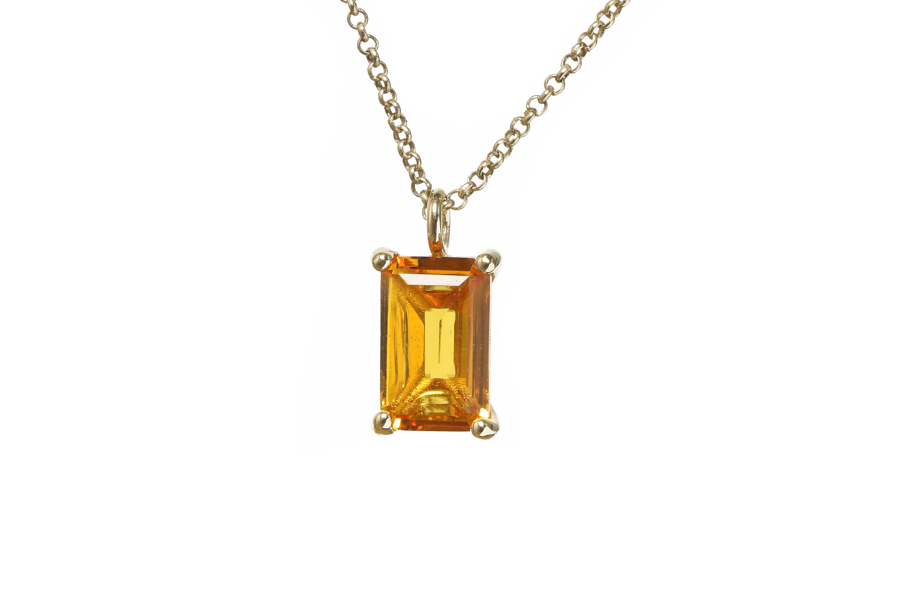 Warm Iridescence Citrine Gold Pendant Necklace necklaces Anemone Unique