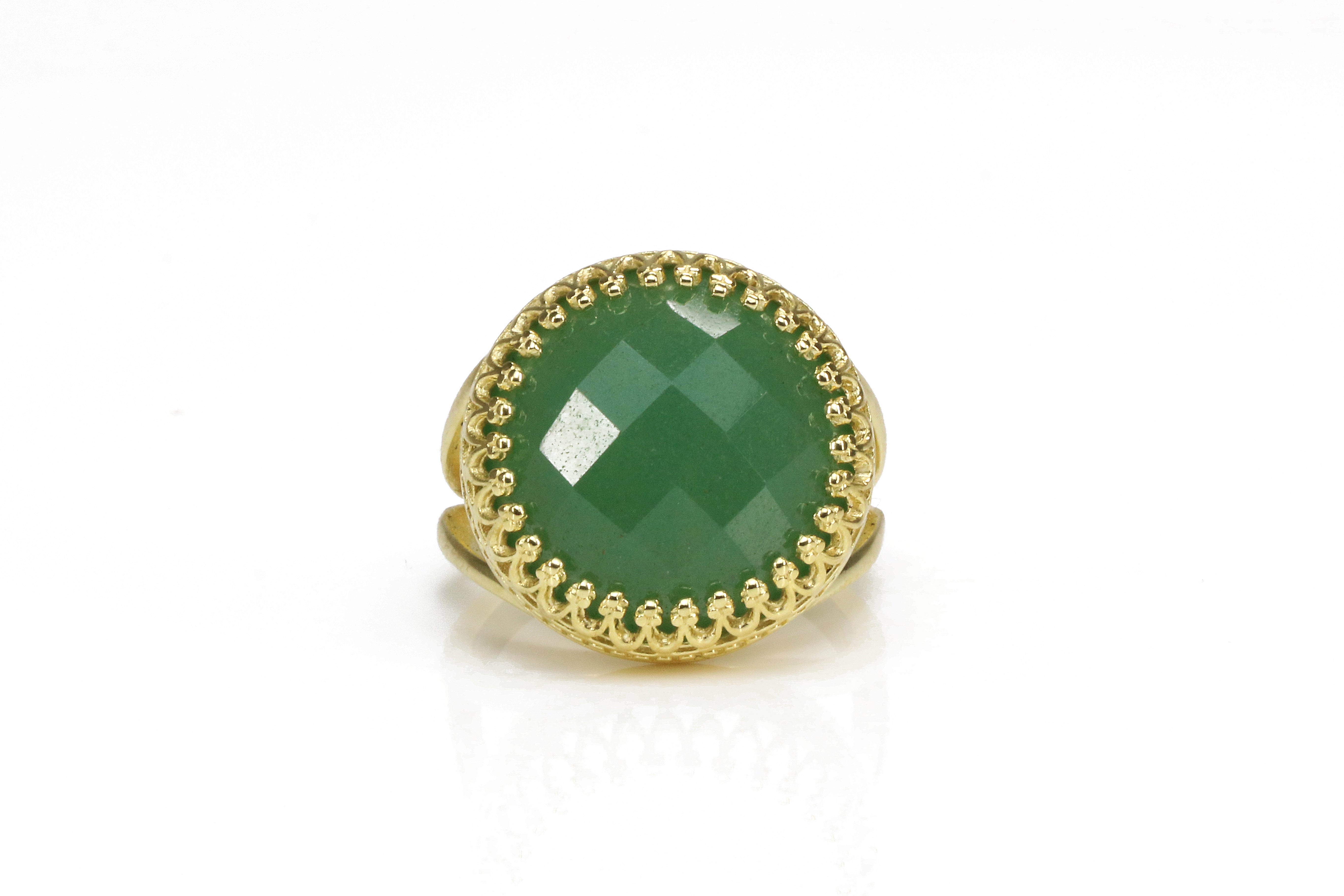 Elegant Green Aventurine Ring in 14k Gold-filled Rings Anemone Jewelry