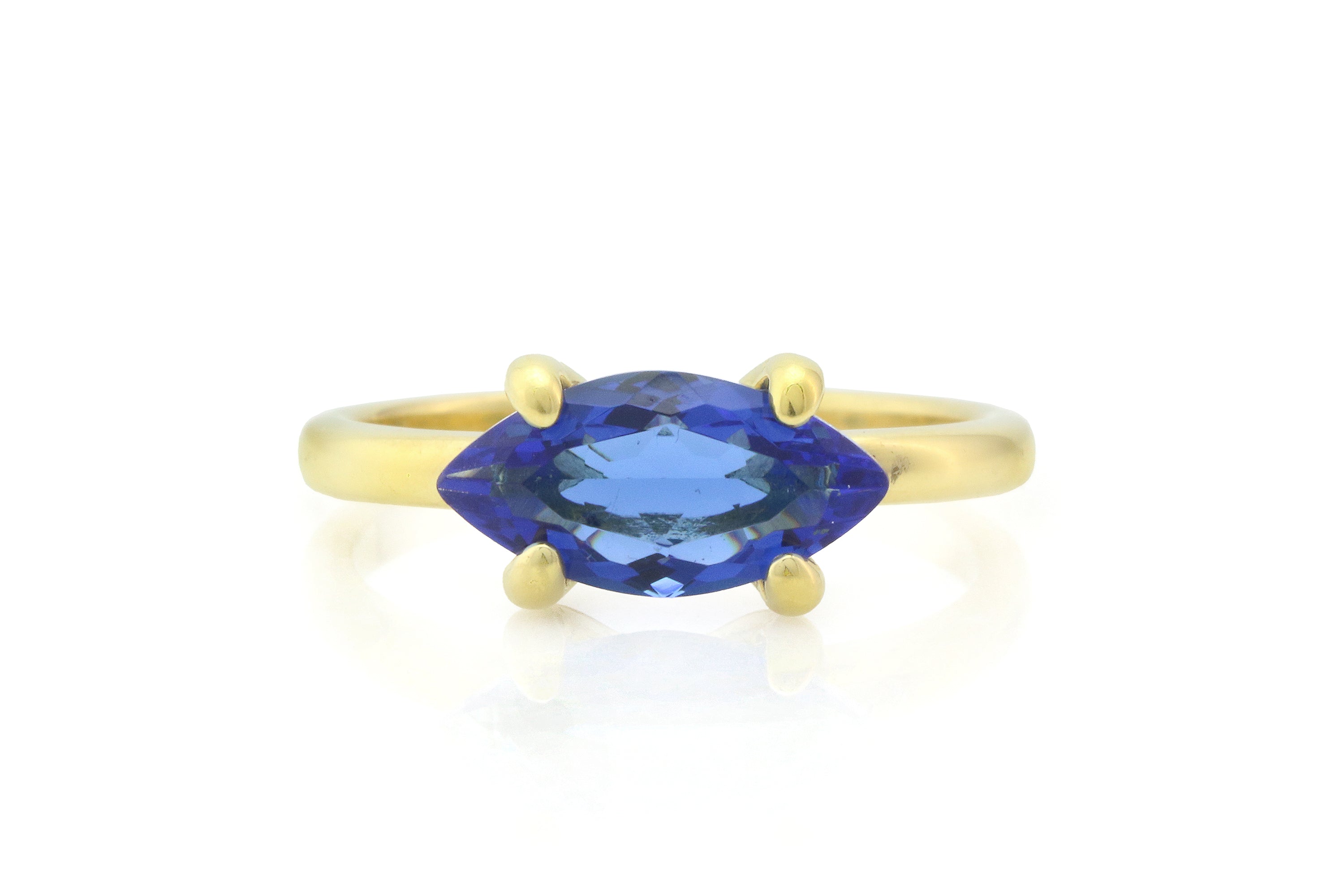 Marquise Blue Sapphire Gold Filled Ring Rings Anemone Unique