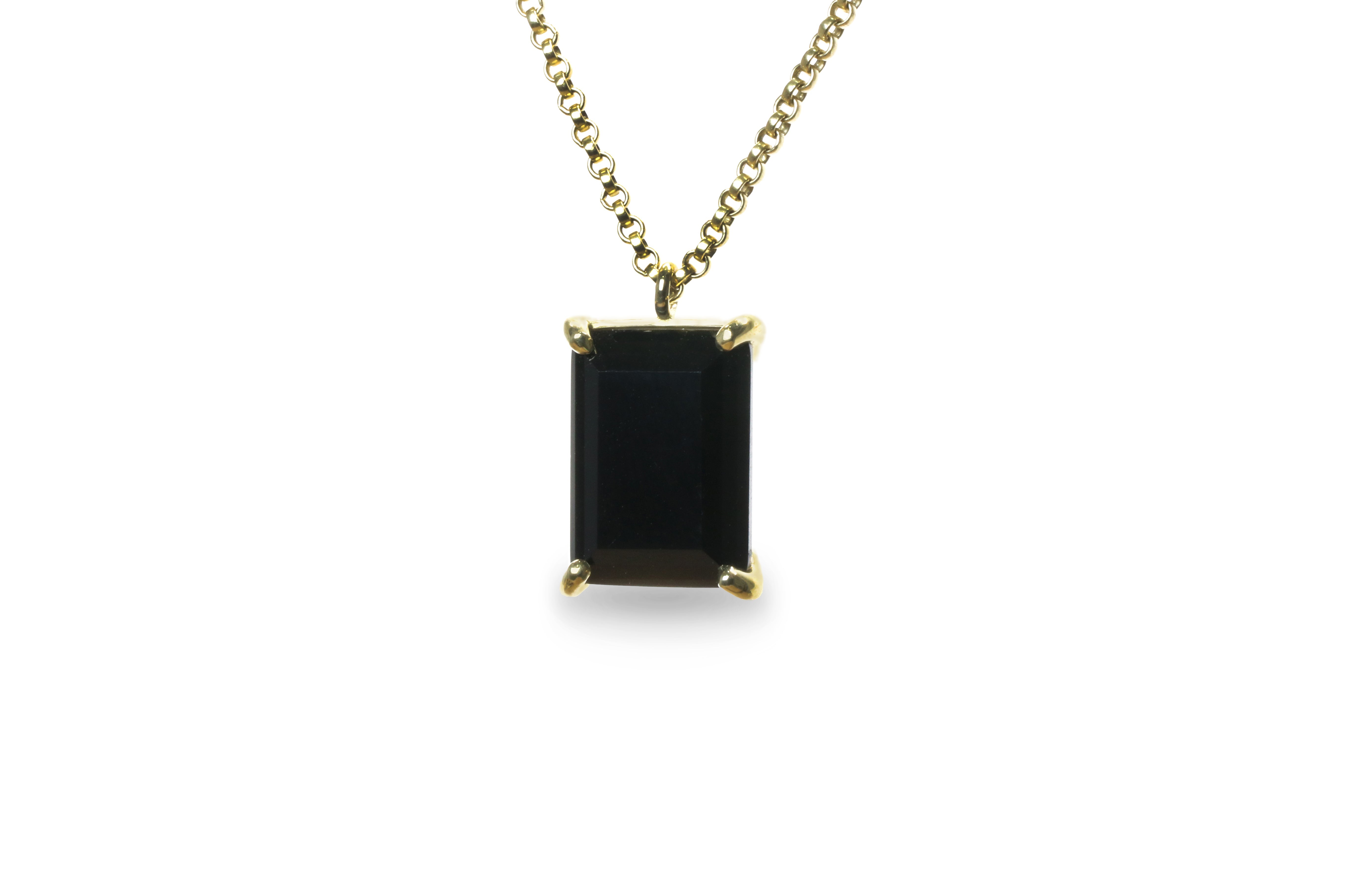 14k Custom Necklace with Black Onyx necklaces Anemone Jewelry
