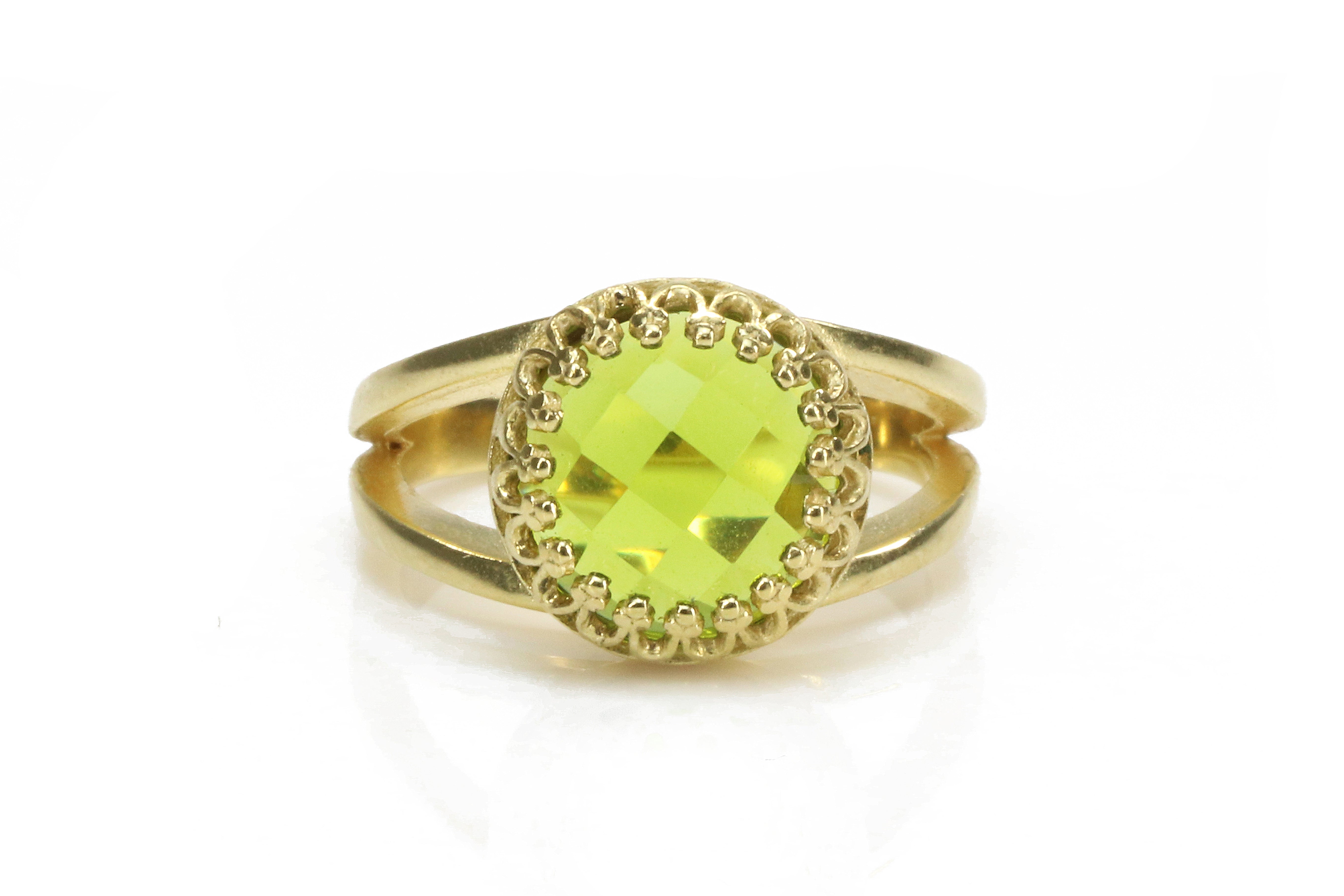 Delicate Peridot Ring in 14k Gold Rings Anemone Jewelry