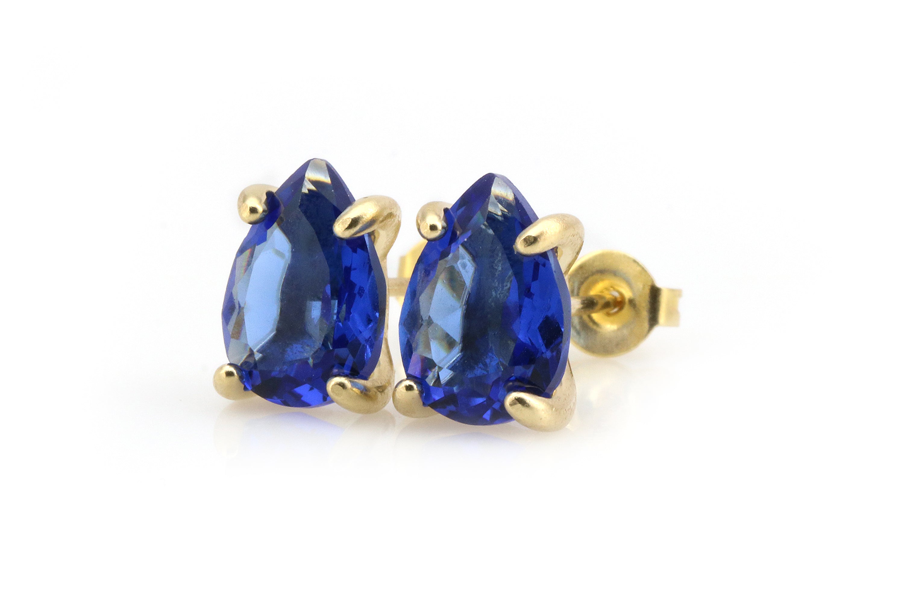 Dainty Sapphire Gold Stud Earrings Earrings Anemone Unique