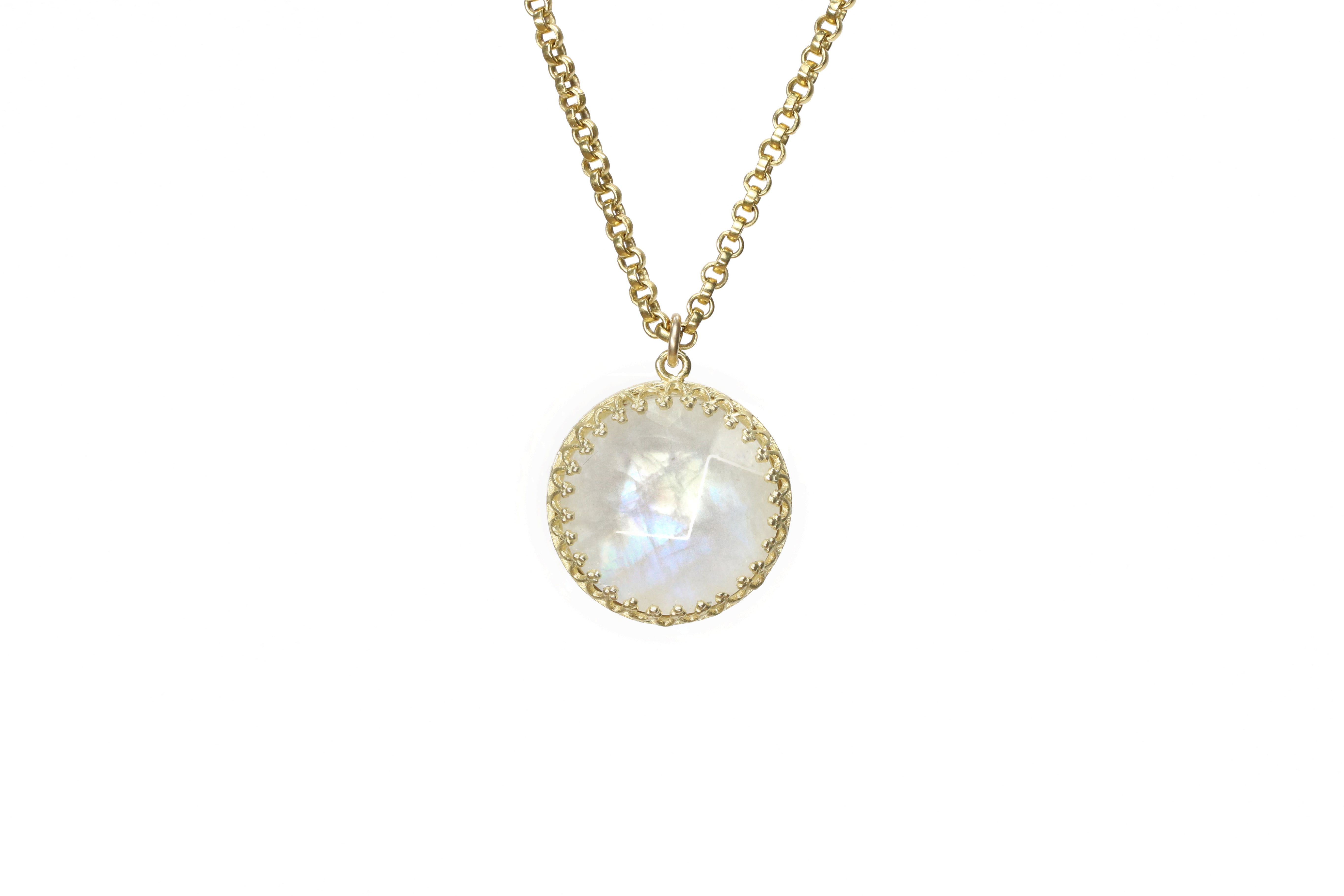 Distinct Moonstone Pendant Silver Necklace necklaces Anemone Jewelry