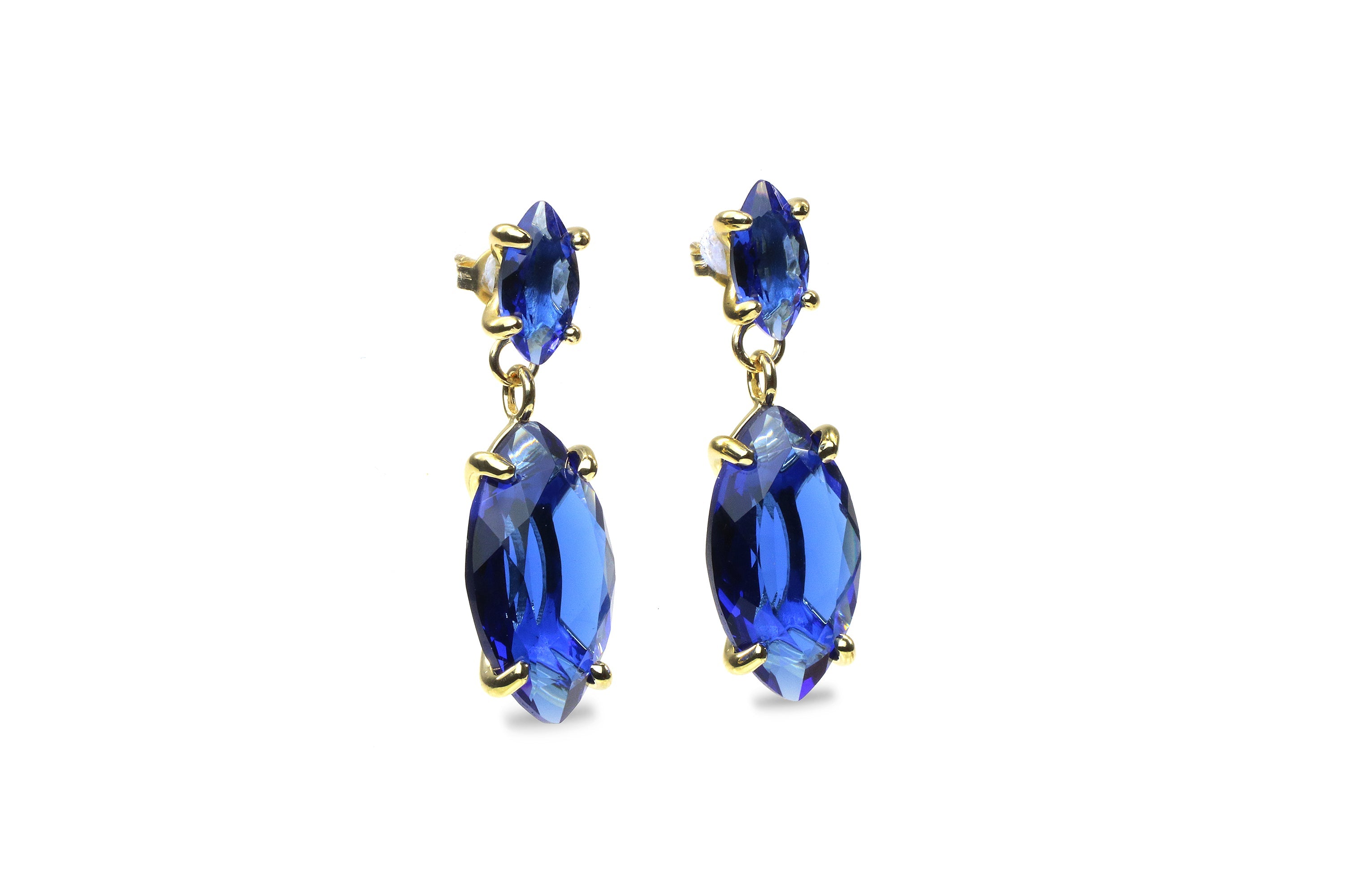 Vibrant Double Sapphire Earrings Earrings Anemone Jewelry