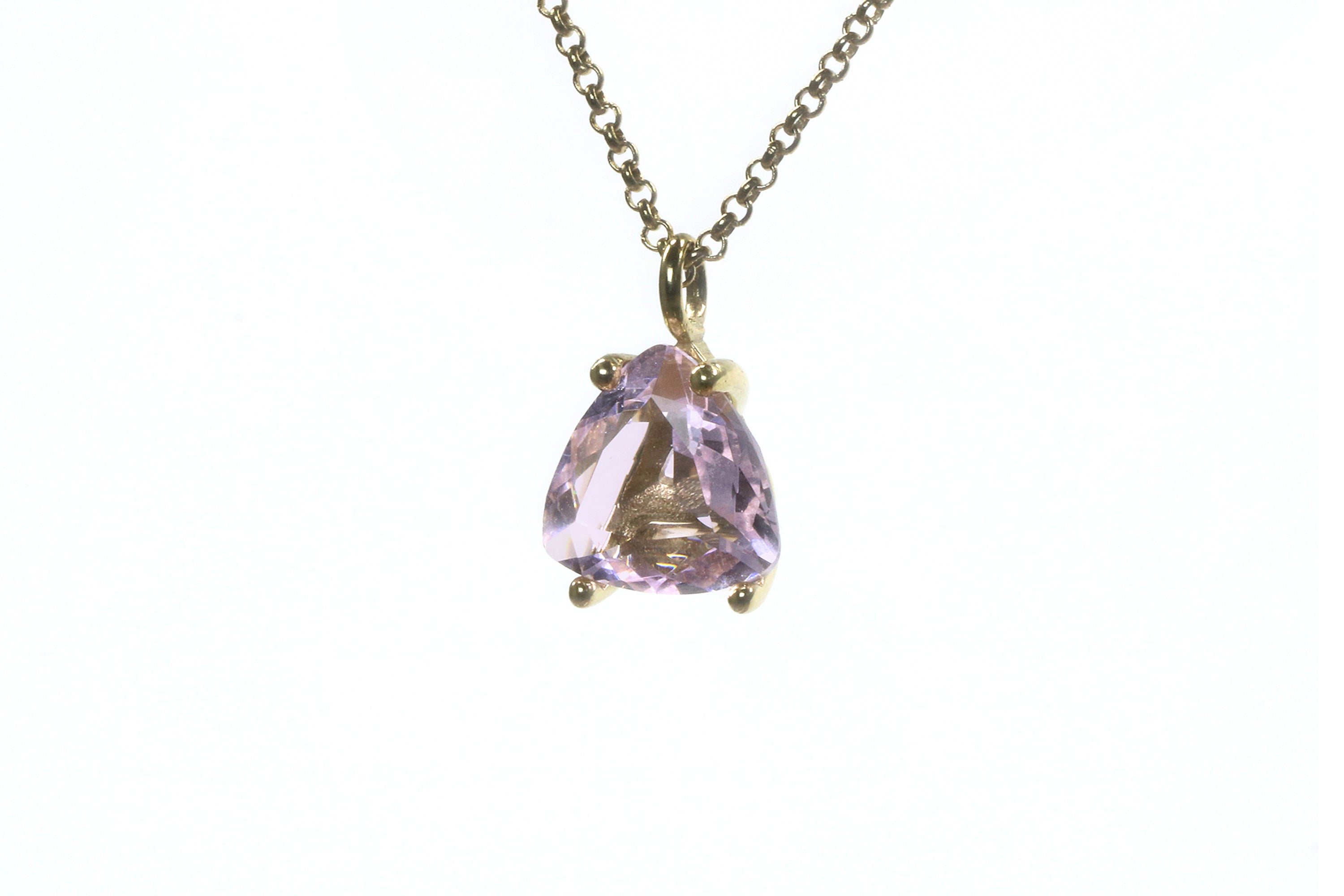 Lustrous Rose Quartz Gold Necklace necklaces Anemone Unique