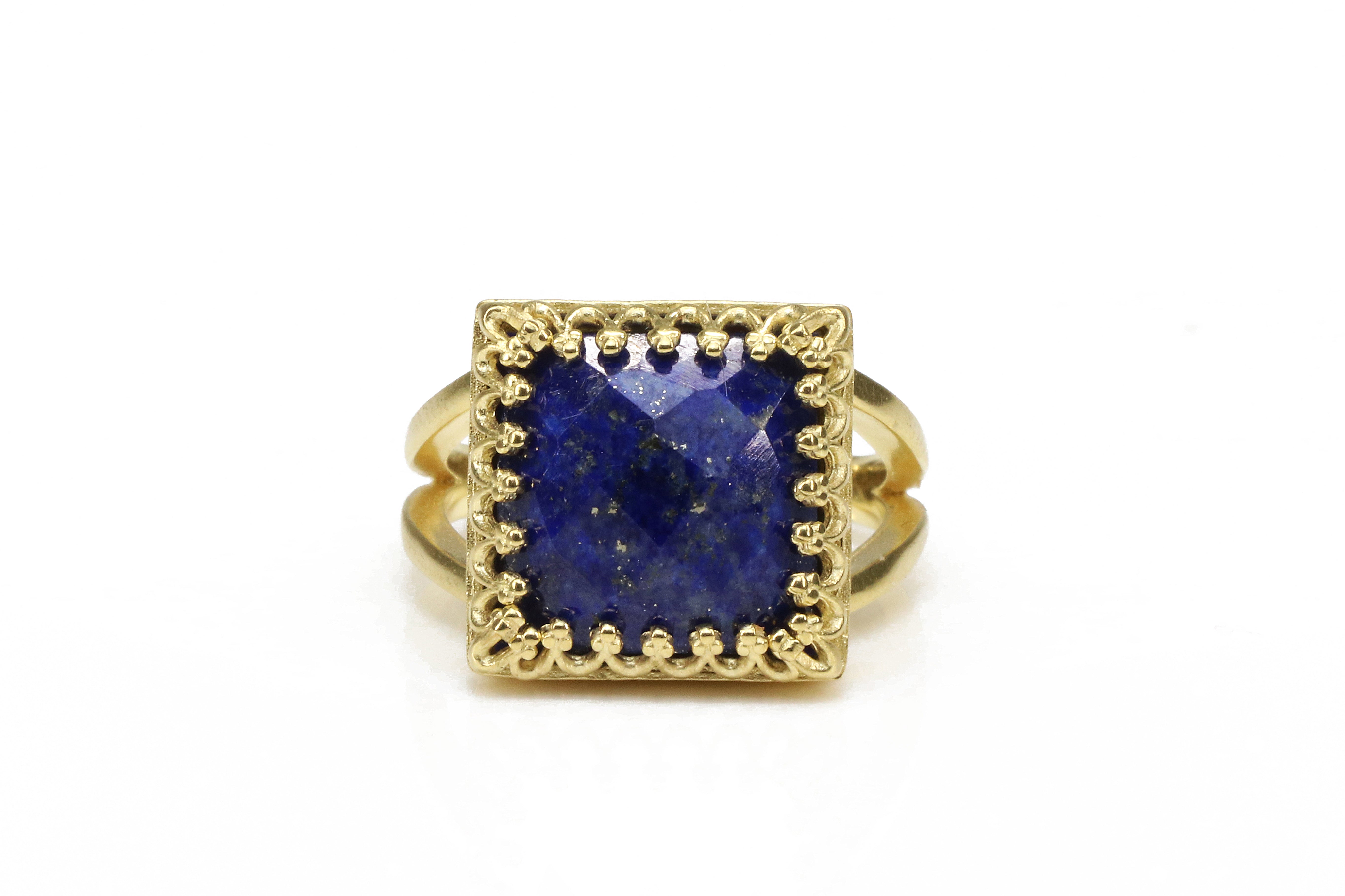 12mm Lapis Lazuli Ring in 14k Gold-filled Ring Band Rings Anemone Jewelry