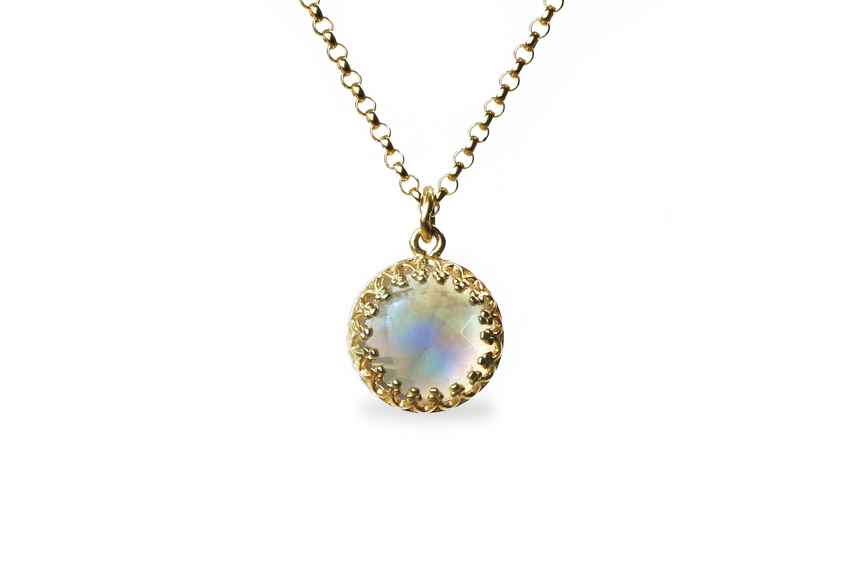 Pretty Moonstone Pendant Gold Necklace necklaces Anemone Jewelry