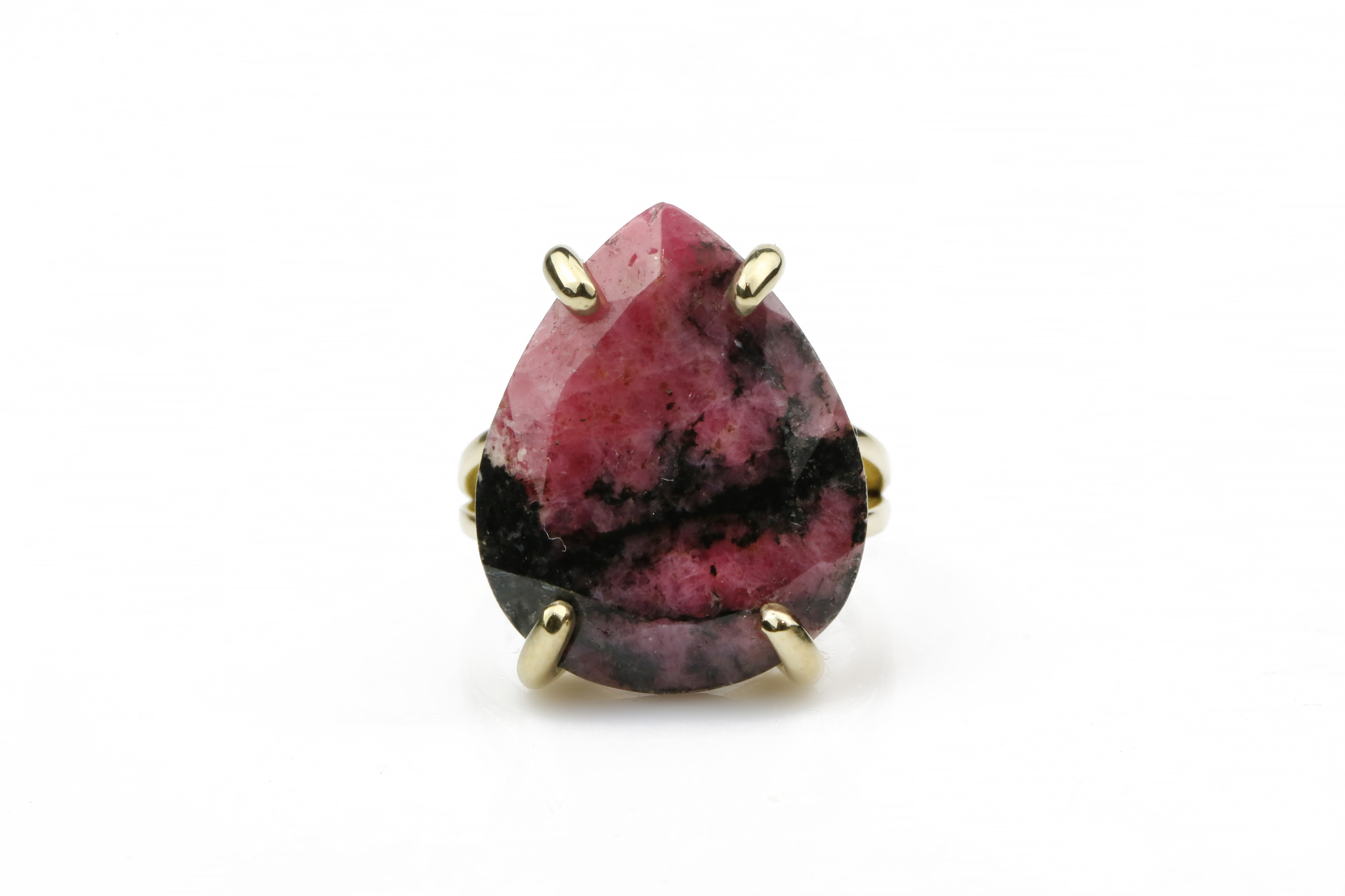 14CT Rhodonite 14K Gold Ring Rings Anemone Jewelry