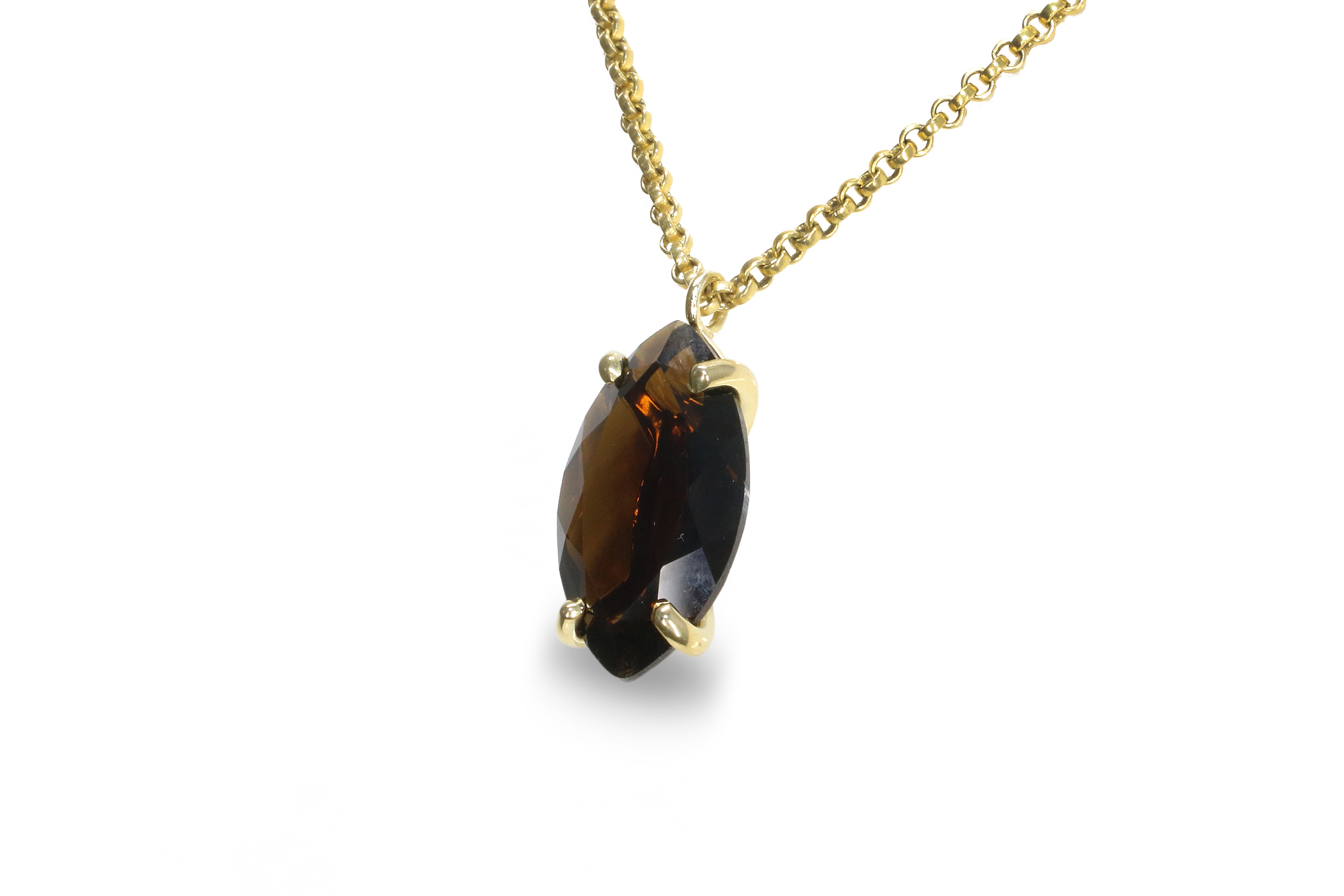 Marquise Smoky Quartz Necklace in 14k Gold necklaces Anemone Jewelry