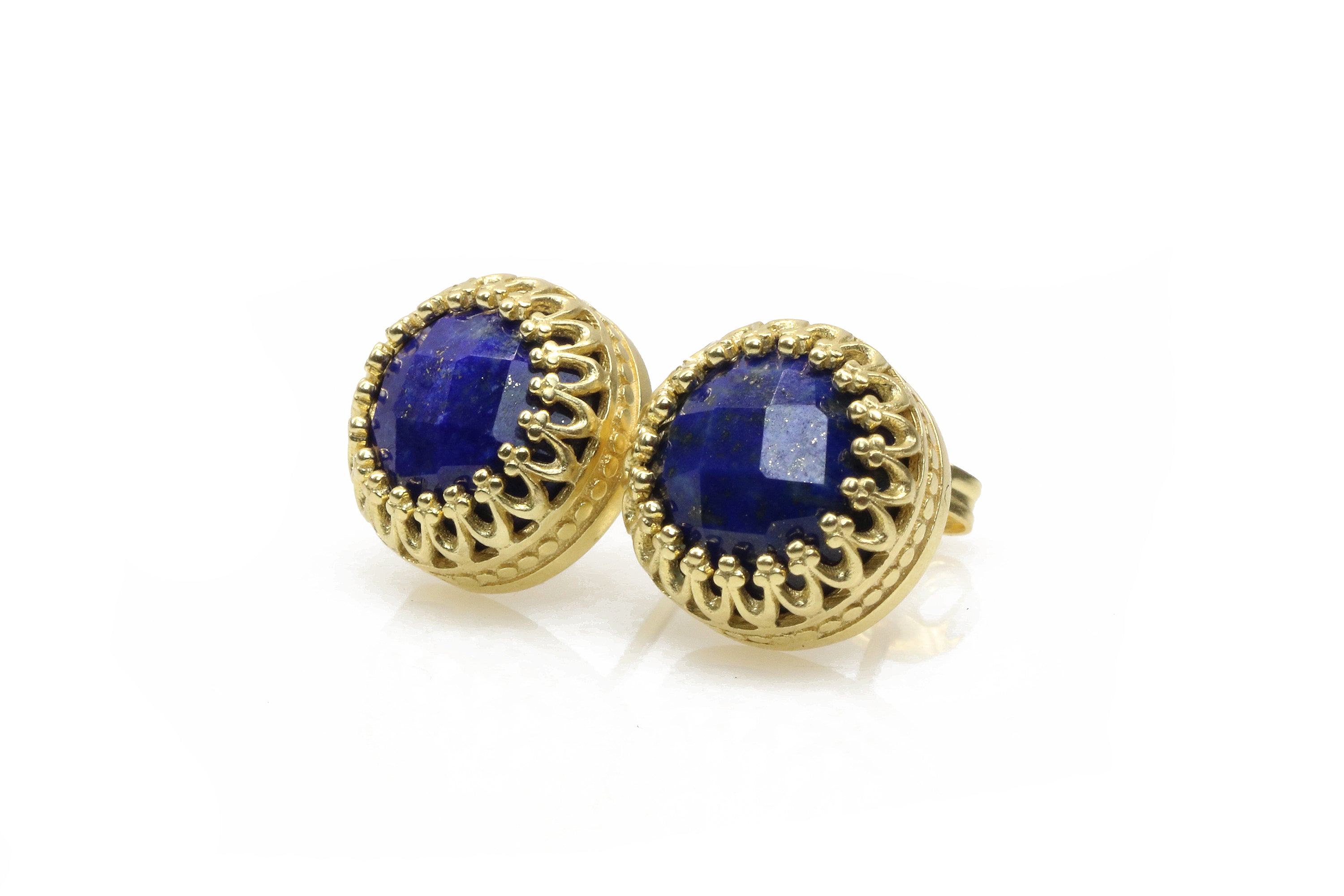 Stud Lapis Lazuli Earrings - Stone Earrings for Women in 14k Gold Filling - Drop Earrings for Formal Occasions and Everyday Wear Earrings Anemone Jewelry