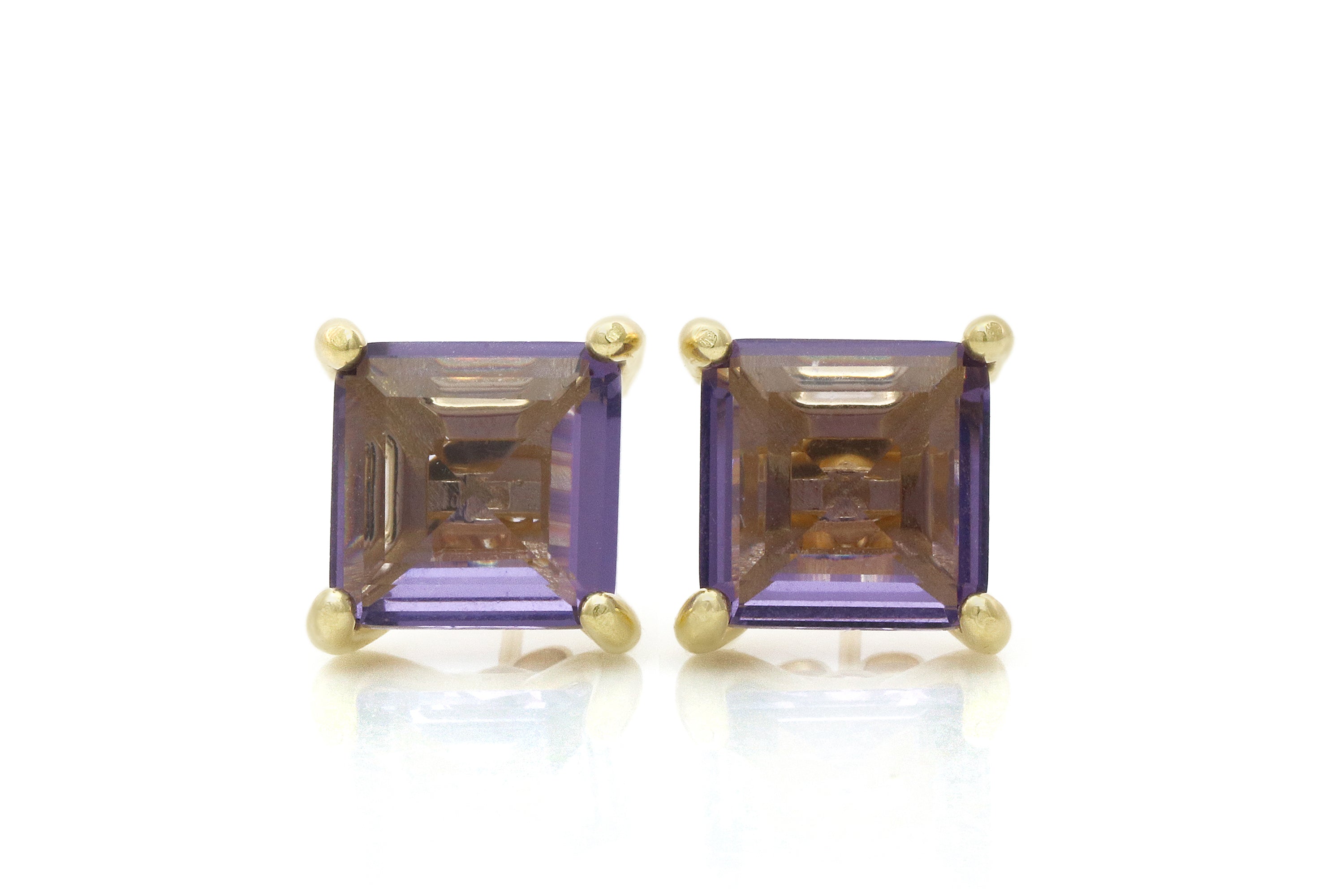 Princess Cut Amethyst Gold Filled Earrings Earrings Anemone Unique