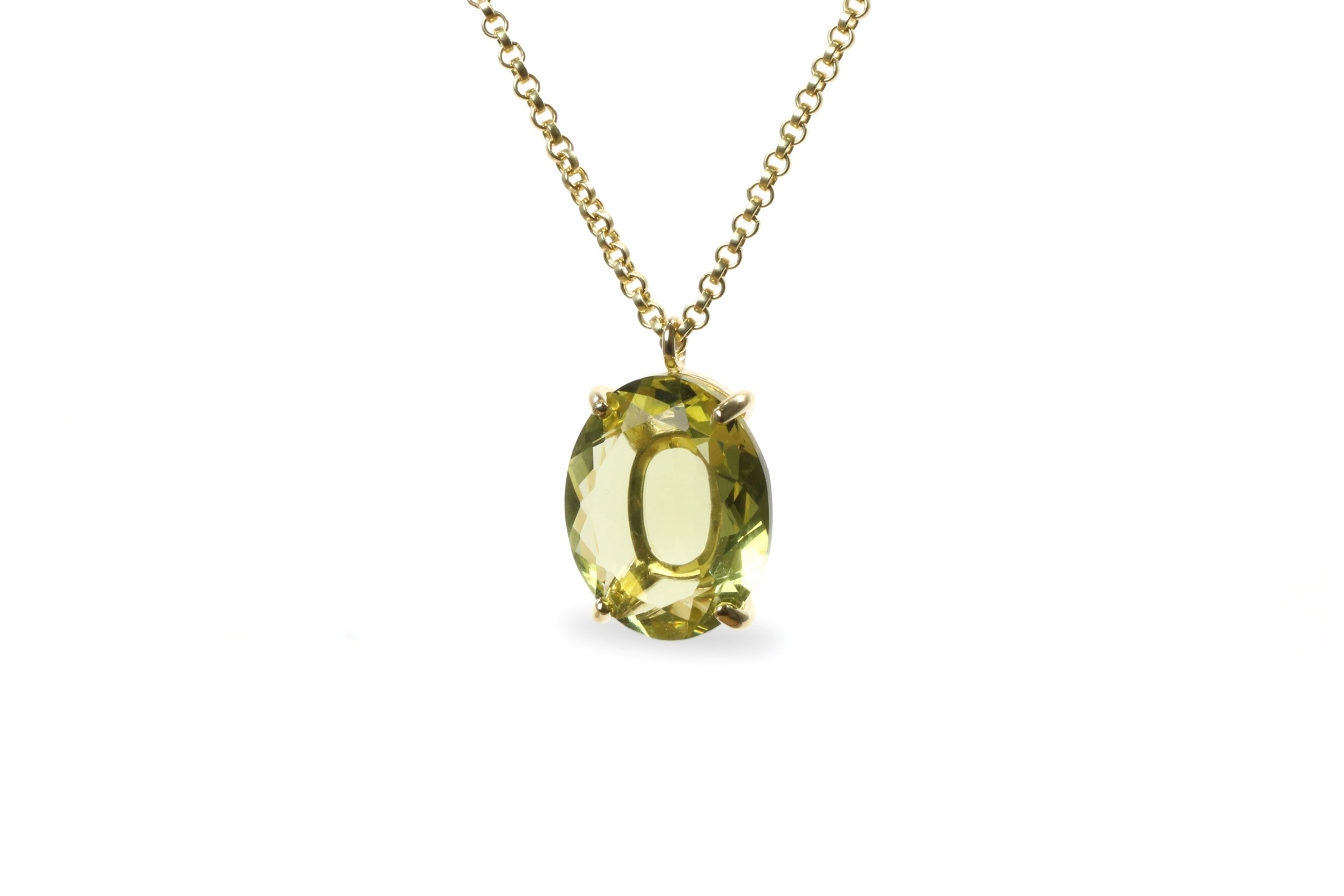 Brilliant Lemon Quartz Necklace in Gold necklaces Anemone Jewelry