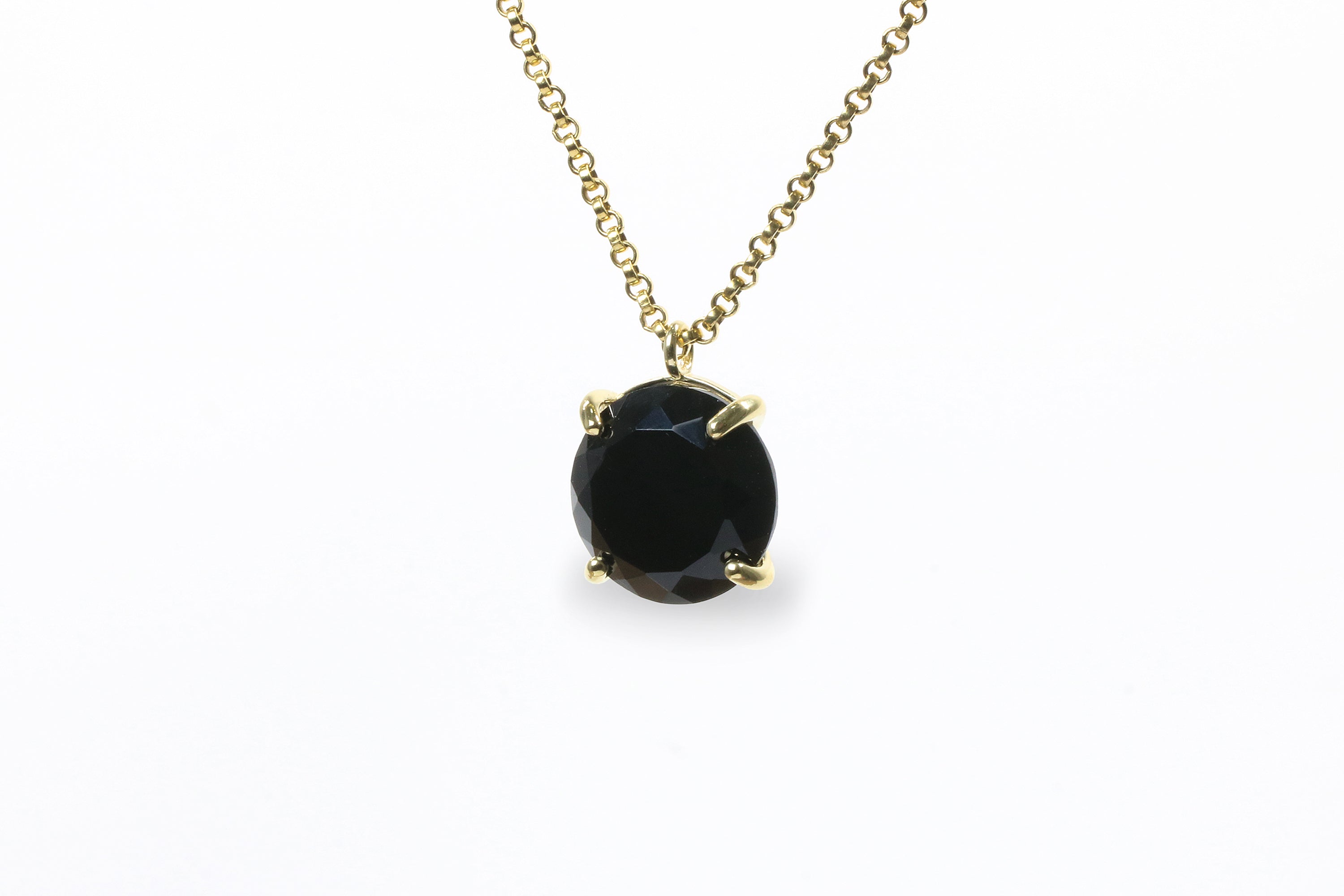Black Onyx Necklace in 14k Gold necklaces Anemone Jewelry