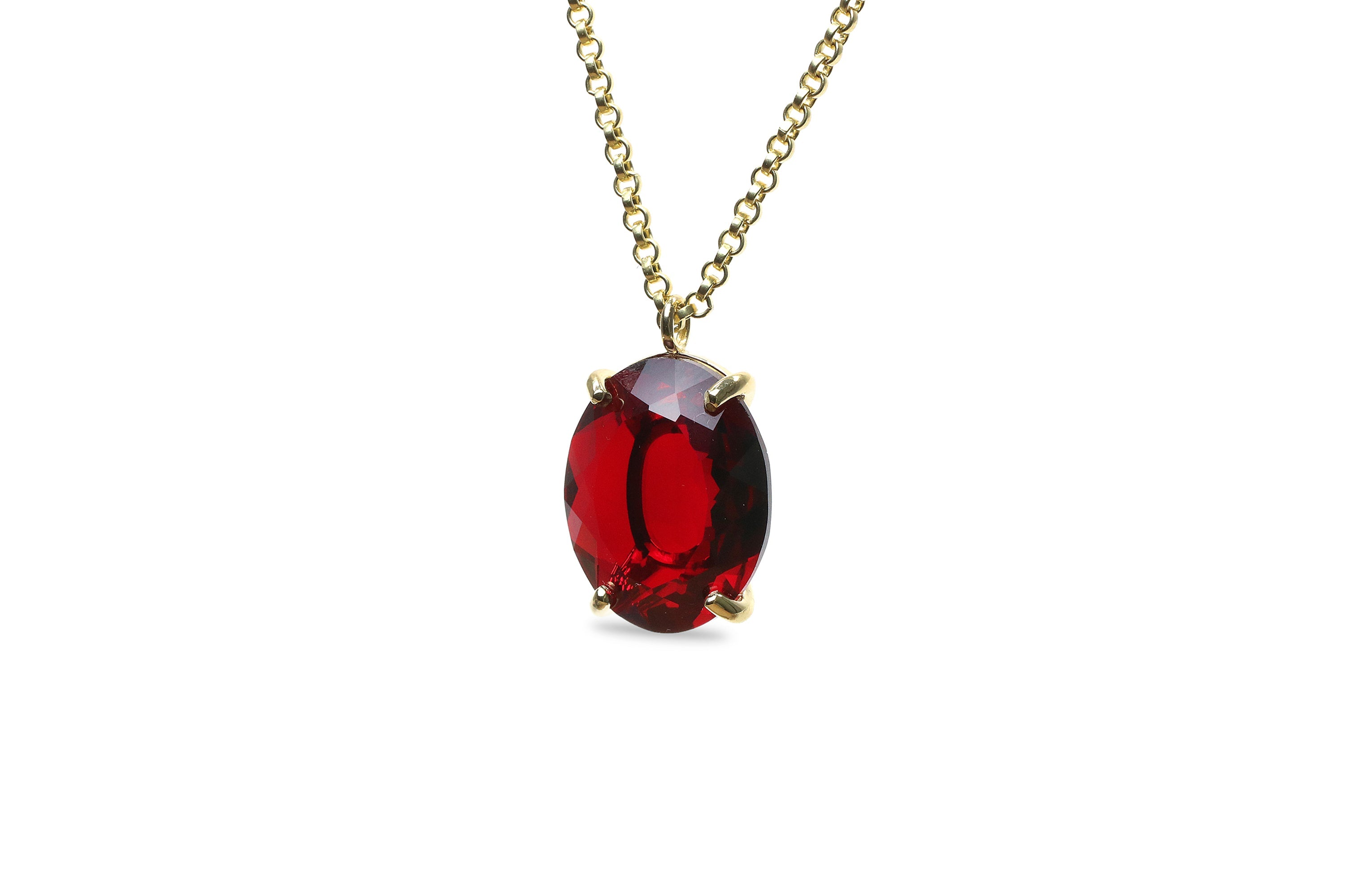 Bold Garnet Necklace in 14k Gold necklaces Anemone Jewelry