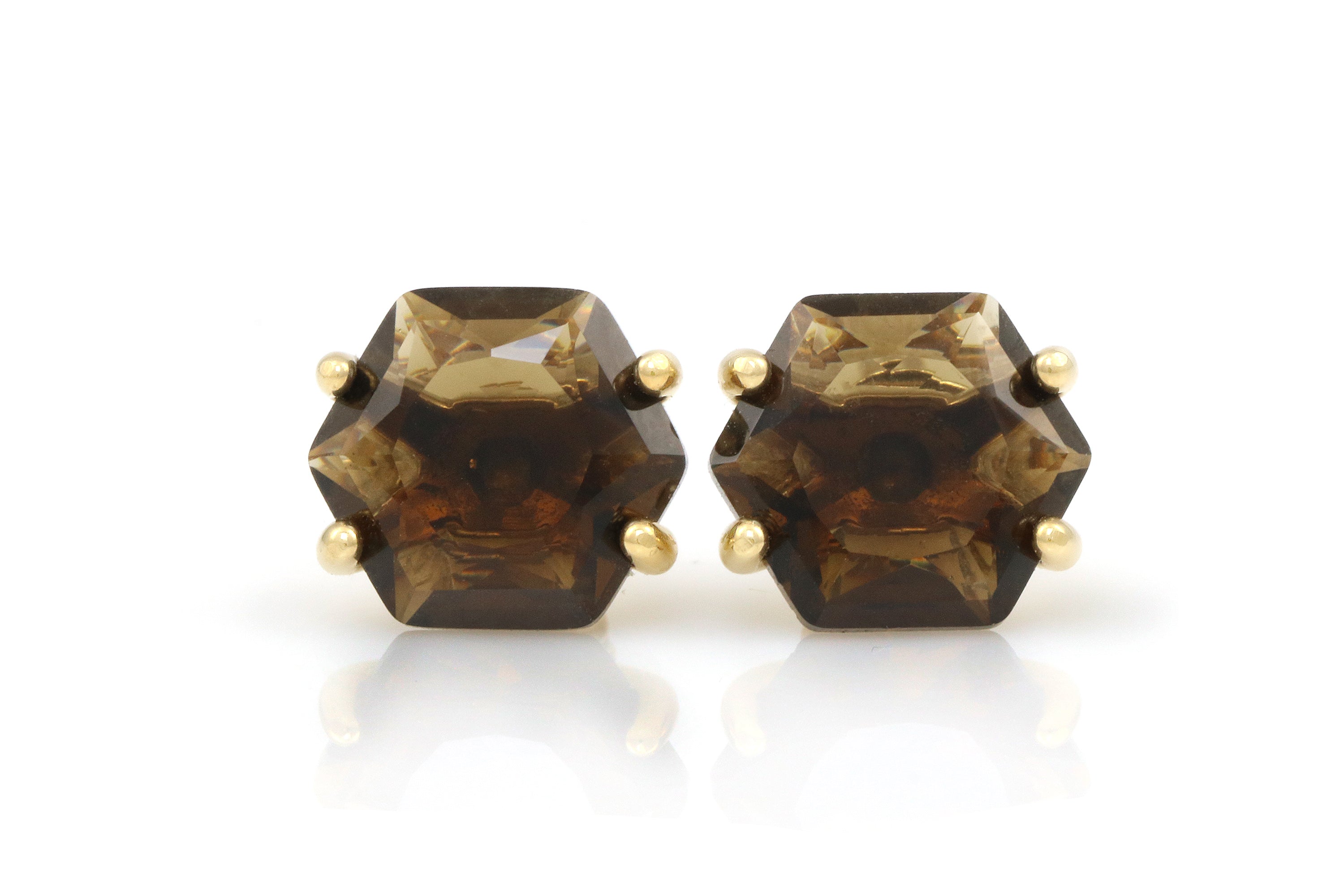 Attractive Smoky Quartz Gold Earrings Earrings Anemone Unique