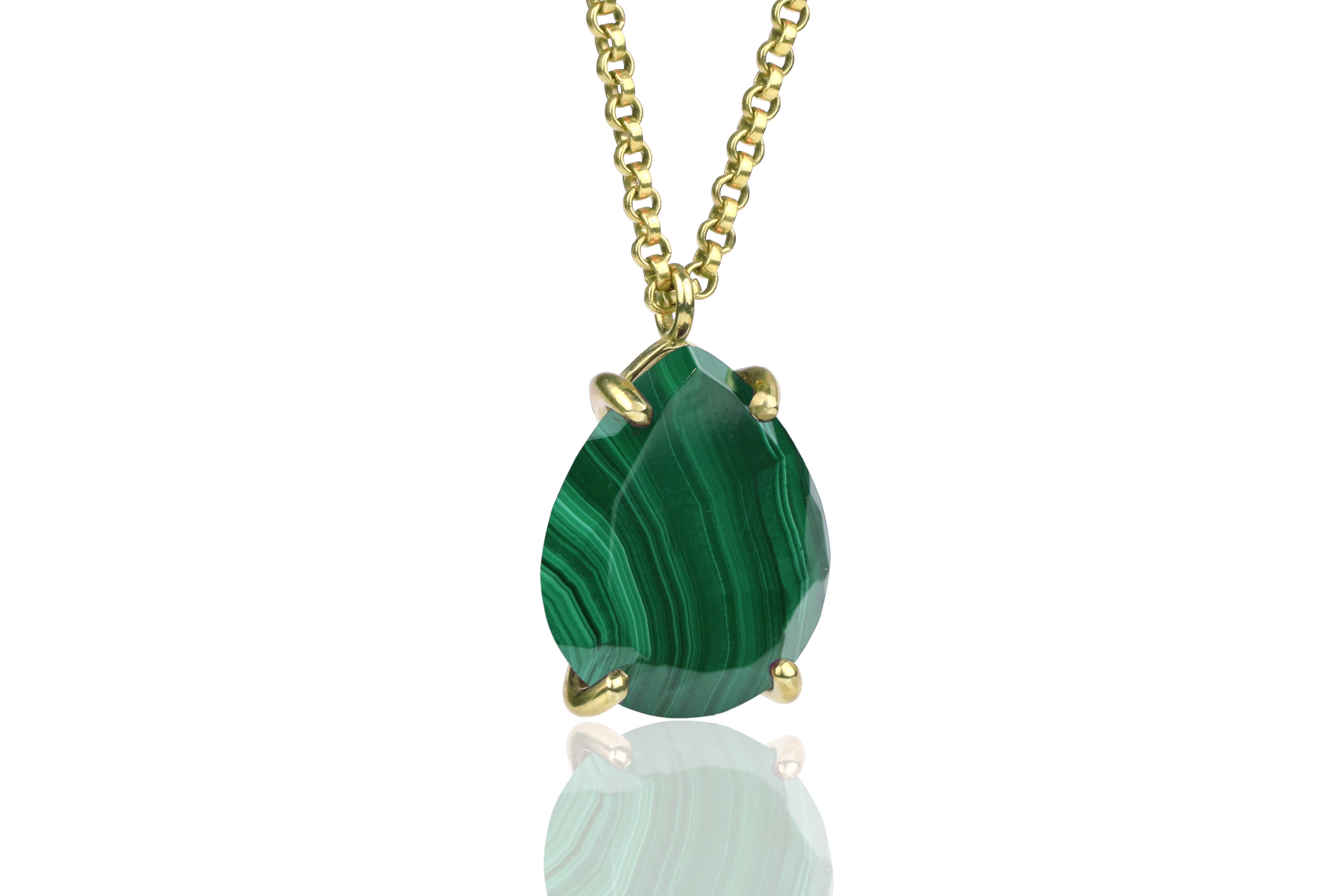 Statement Malachite Necklace in 14k Gold Filled necklaces Anemone Jewelry