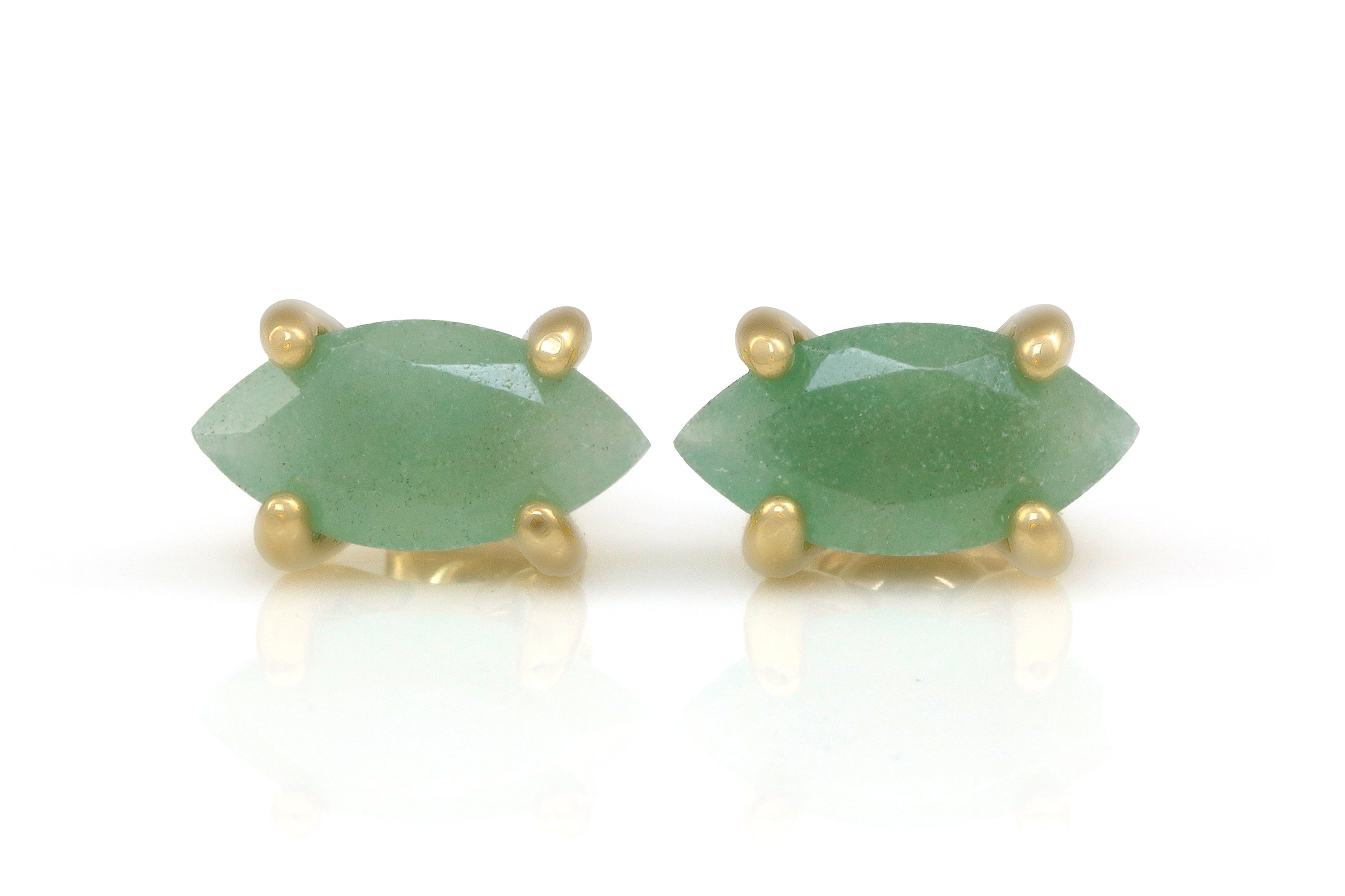 Green Aventurine Crystal Gold Earrings Earrings Anemone Unique
