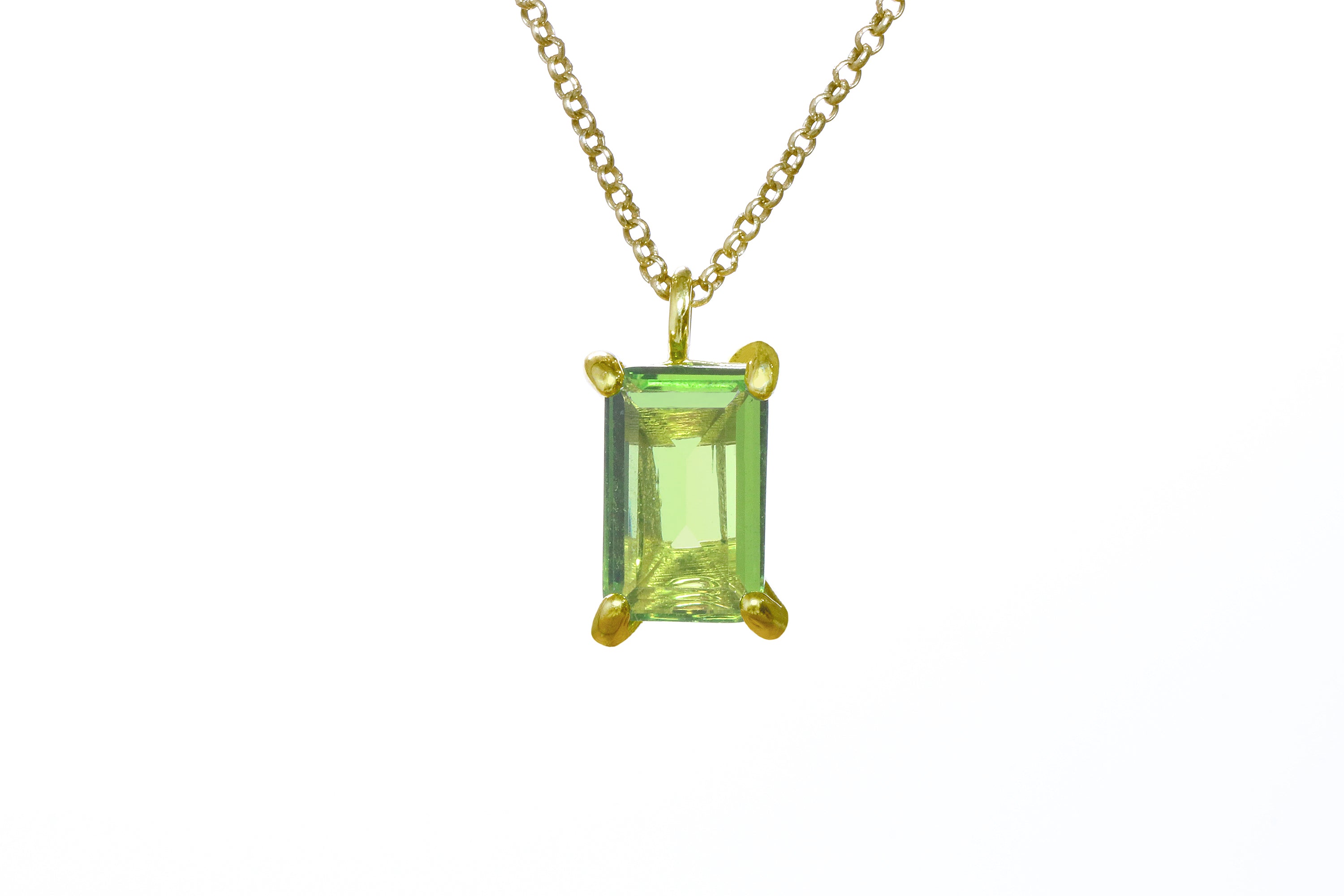 Luxurious Peridot Stone Gold Necklace necklaces Anemone Unique