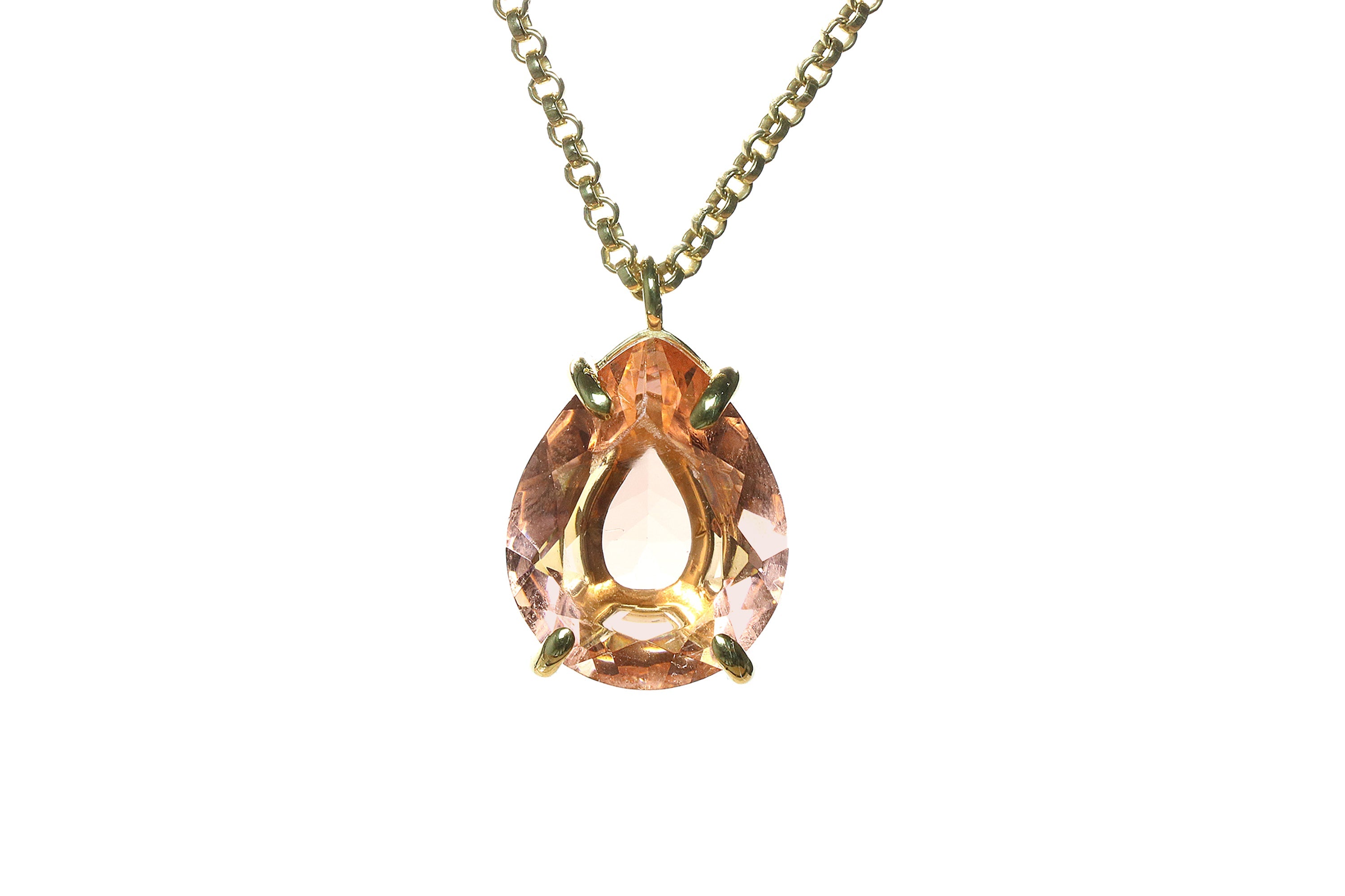Brilliant Pear Pendant Morganite Gold Necklace necklaces Anemone Jewelry