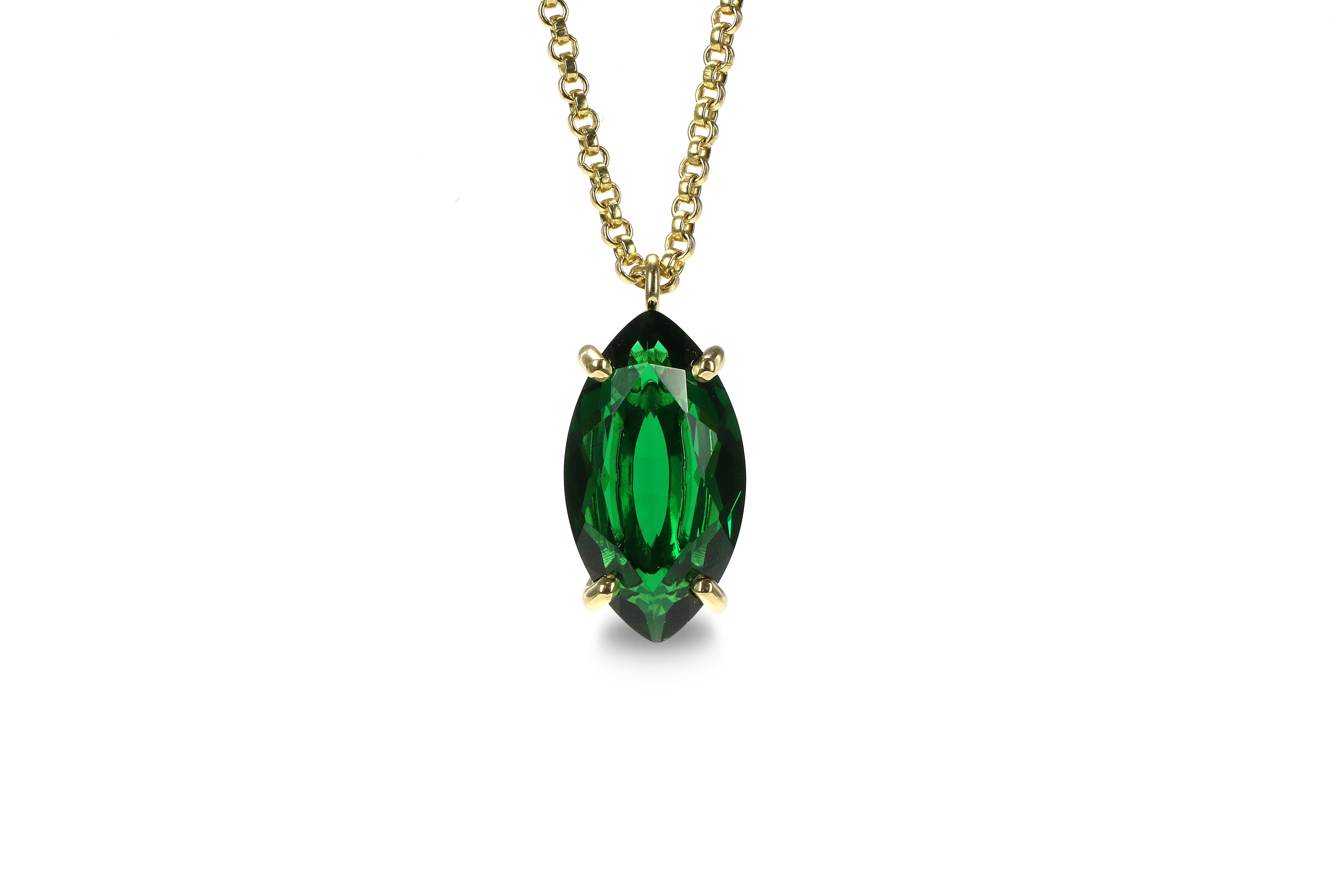 Dazzling Emerald Gemstone Pendant Gold Necklaces necklaces Anemone Jewelry