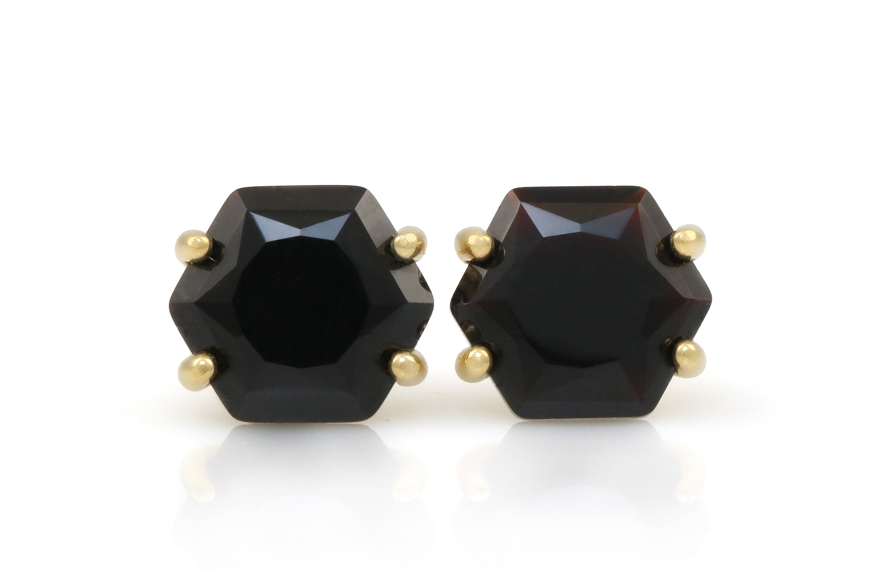Simple Black Onyx Gold Stud Earrings Earrings Anemone Unique