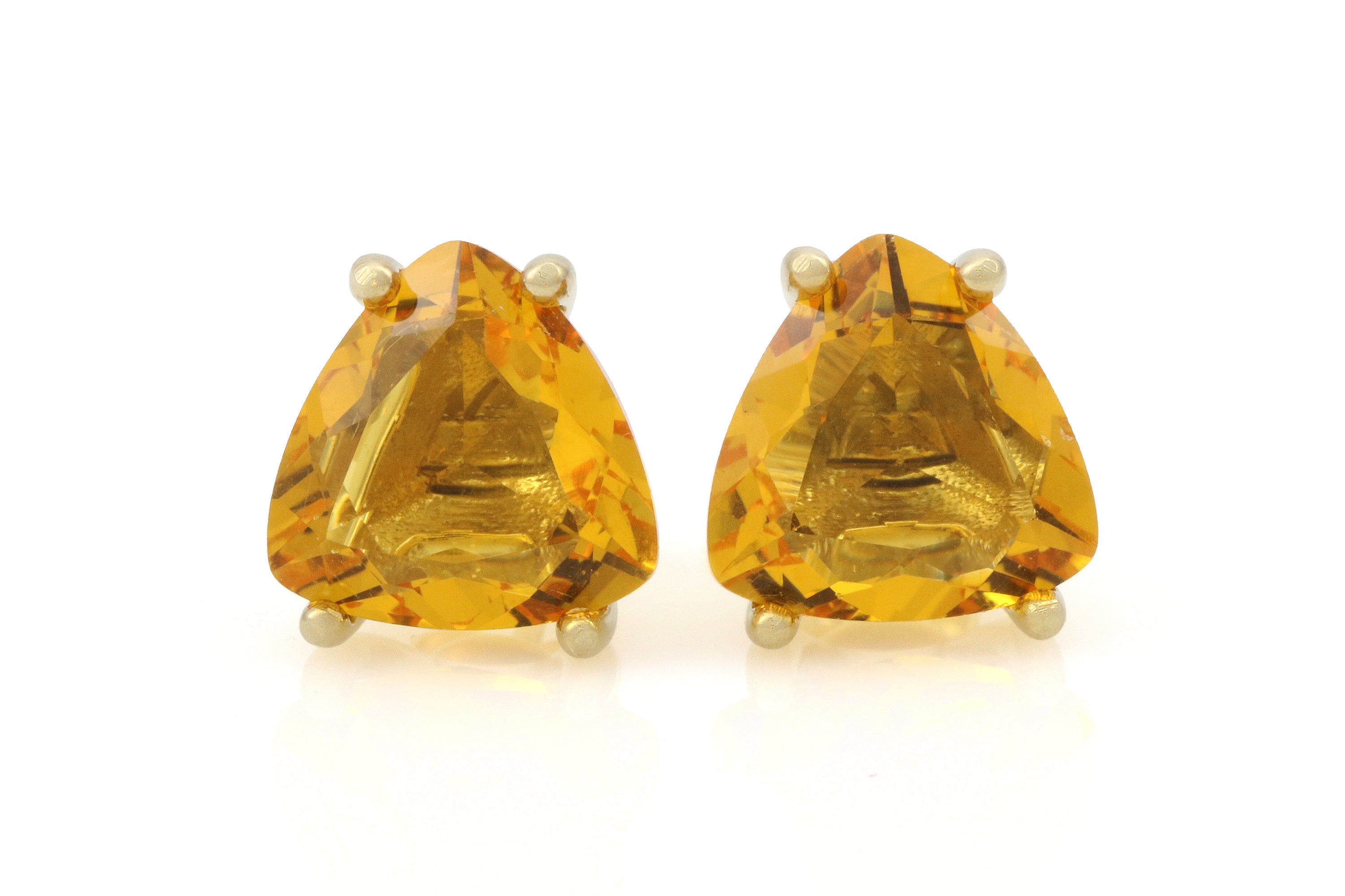 Lustrous Yellow Citrine Earrings in Gold Earrings Anemone Unique