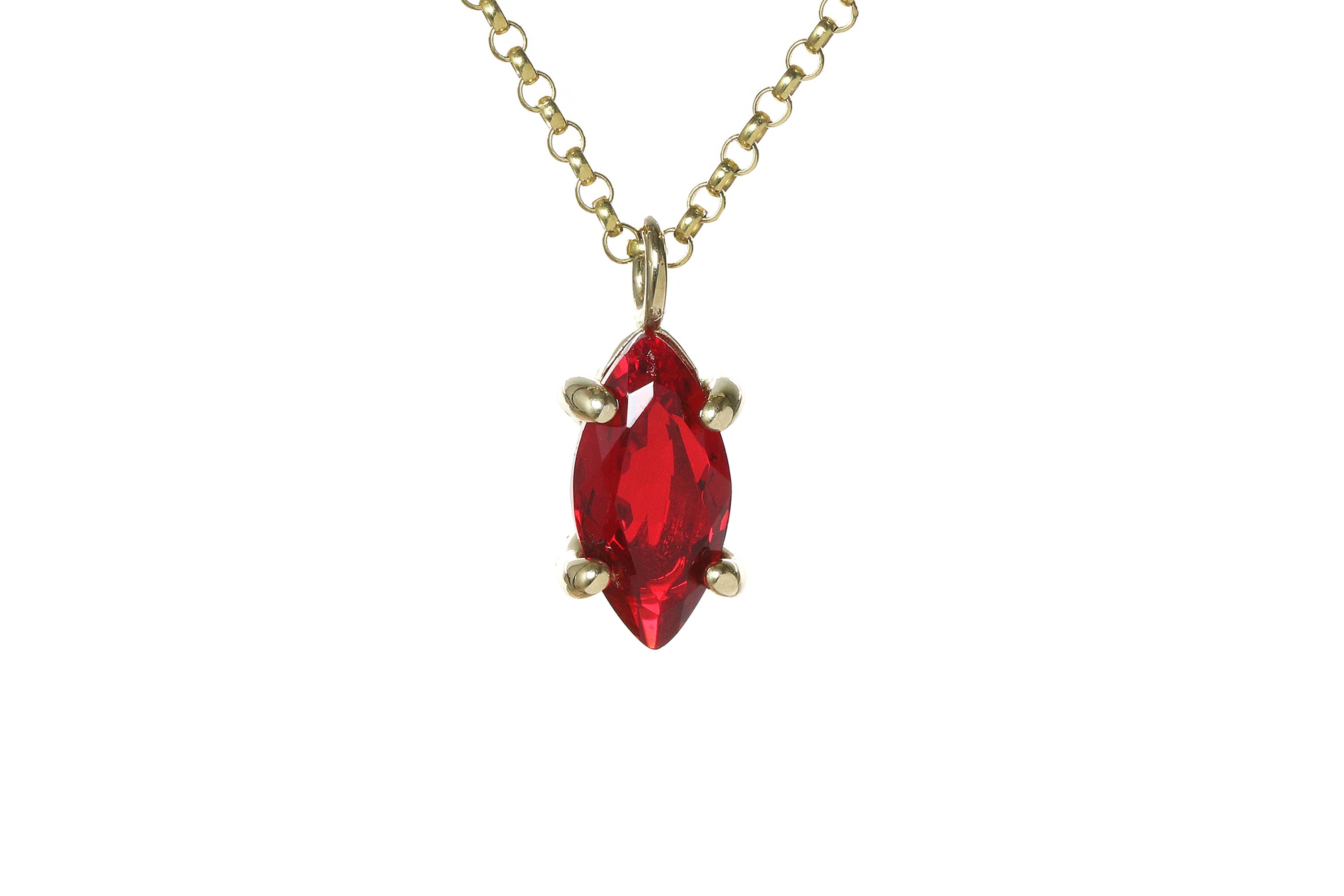 Ruby Gemstone Necklace in Gold necklaces Anemone Unique