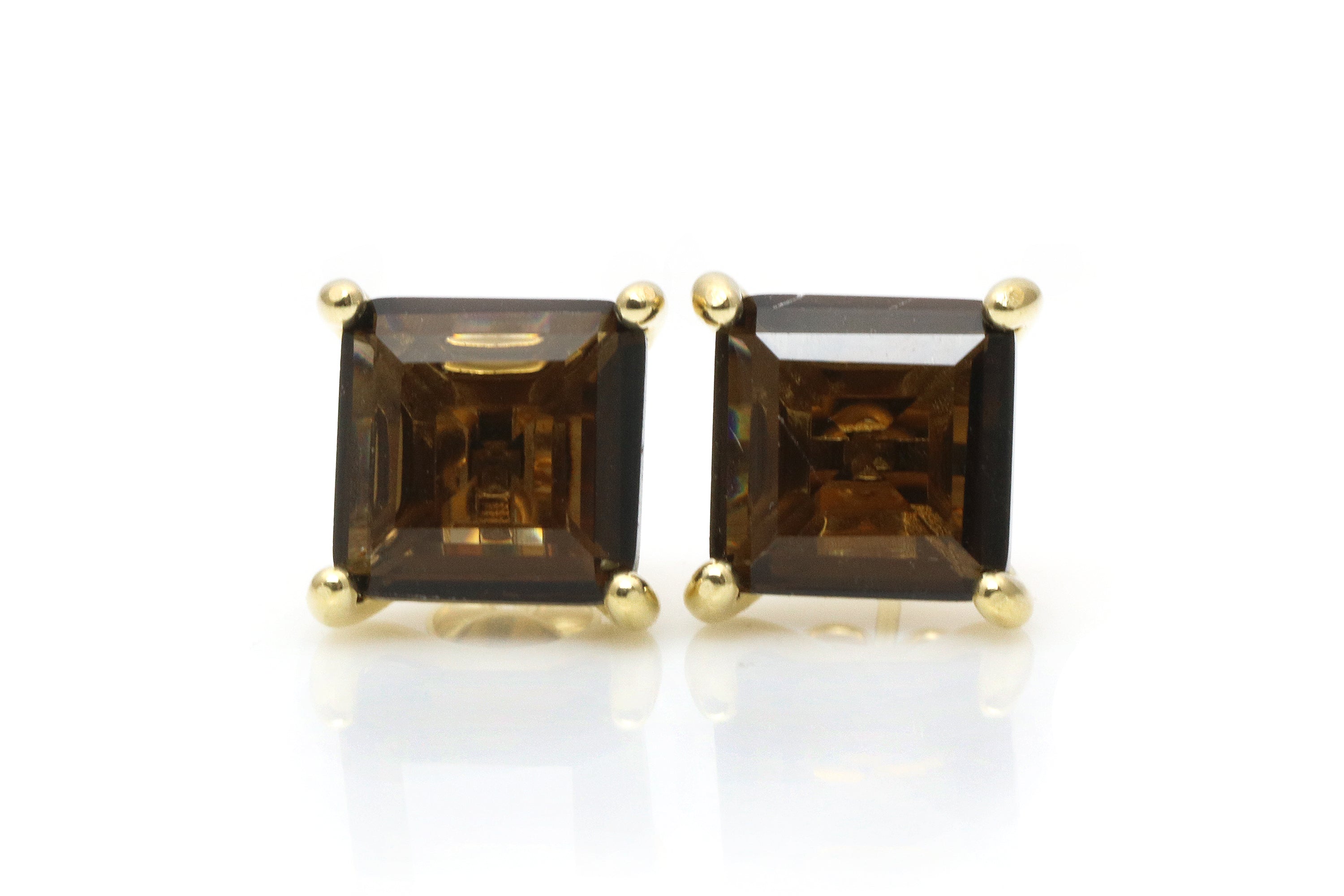 Lustrous Square Quartz Earrings in Gold Earrings Anemone Unique