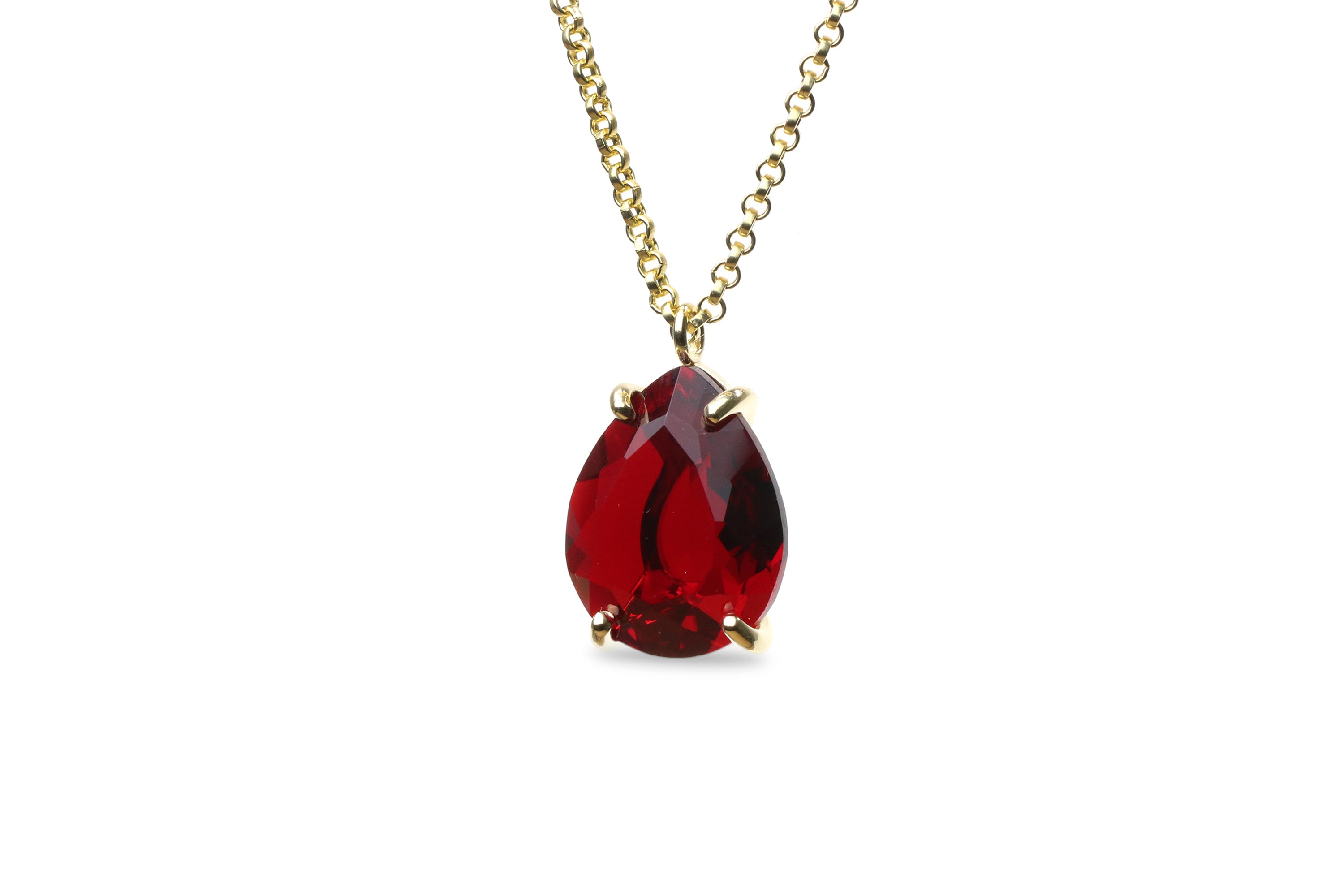 Garnet Pendant Necklace in 14k Gold necklaces Anemone Jewelry