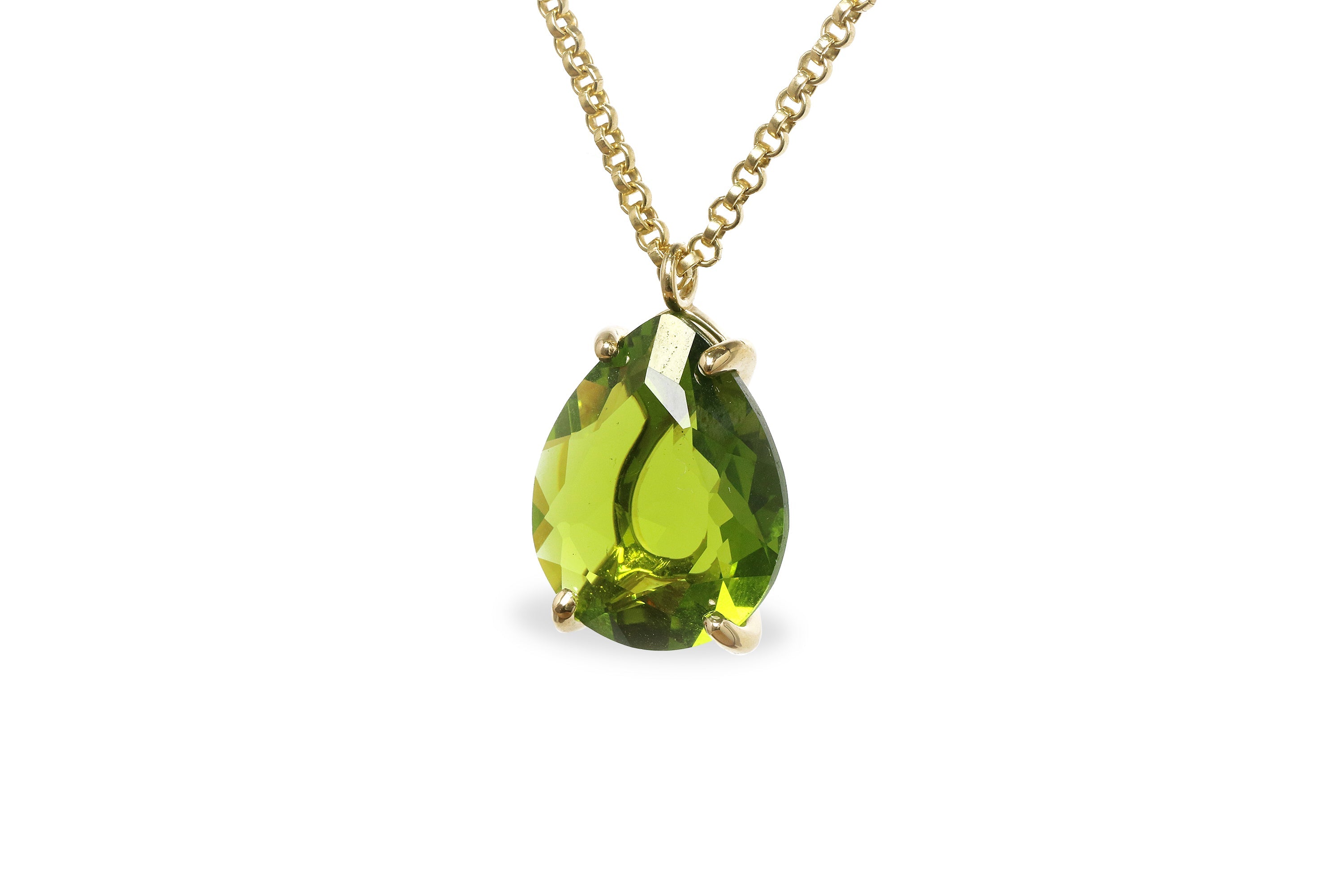 Gold Peridot Necklace necklaces Anemone Jewelry