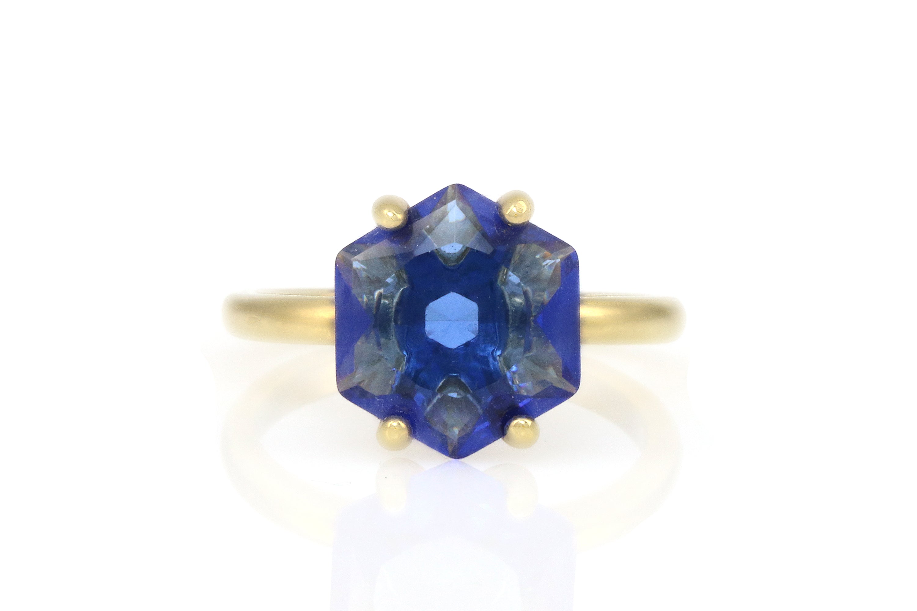 Deep Blue Sapphire Ring in Gold Rings Anemone Unique
