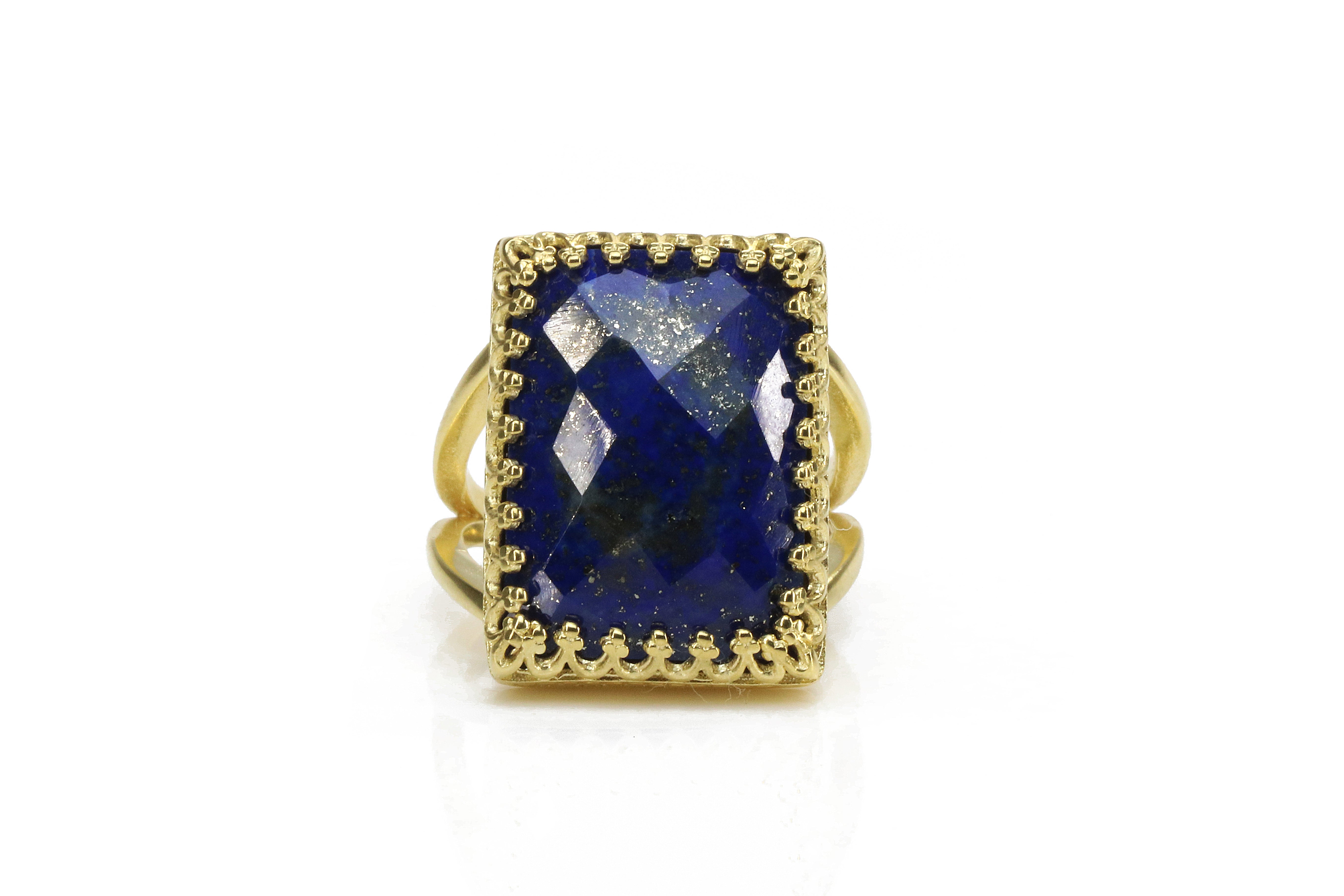 13x18mm Lapis Lazuli in 14k Gold-filled Ring Band Rings Anemone Jewelry