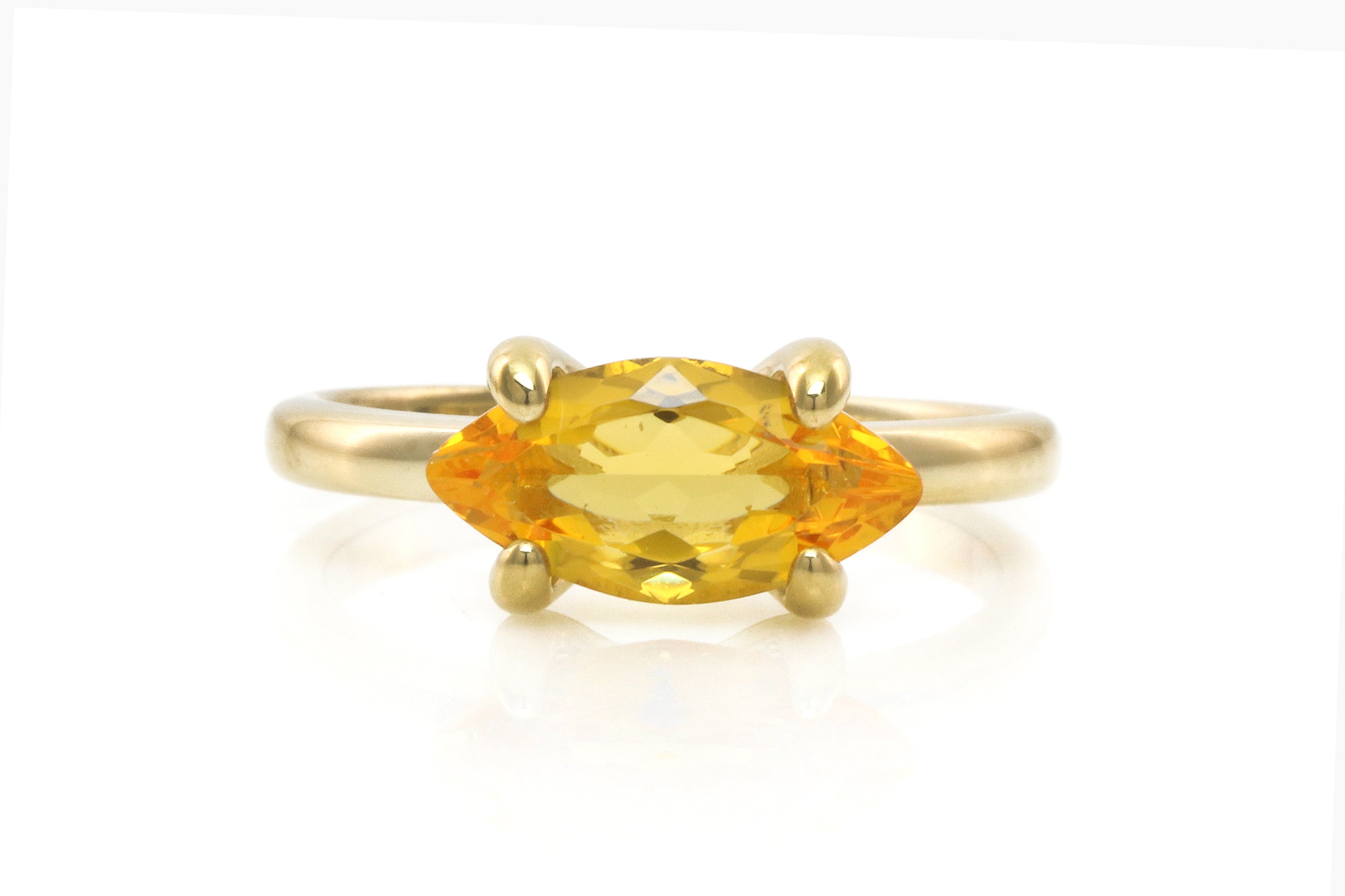 Solitaire Citrine Gold Filled Ring Rings Anemone Unique